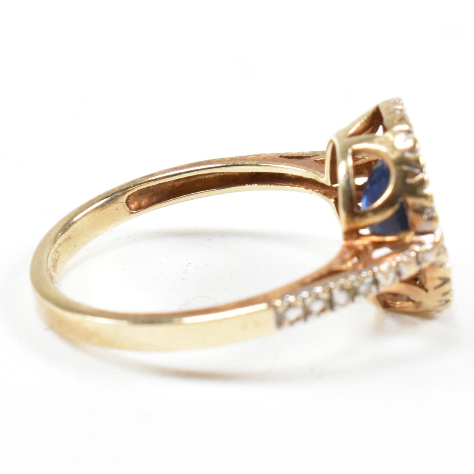 HALLMARKED 9CT GOLD SAPPHIRE & DIAMOND RING - Image 5 of 9