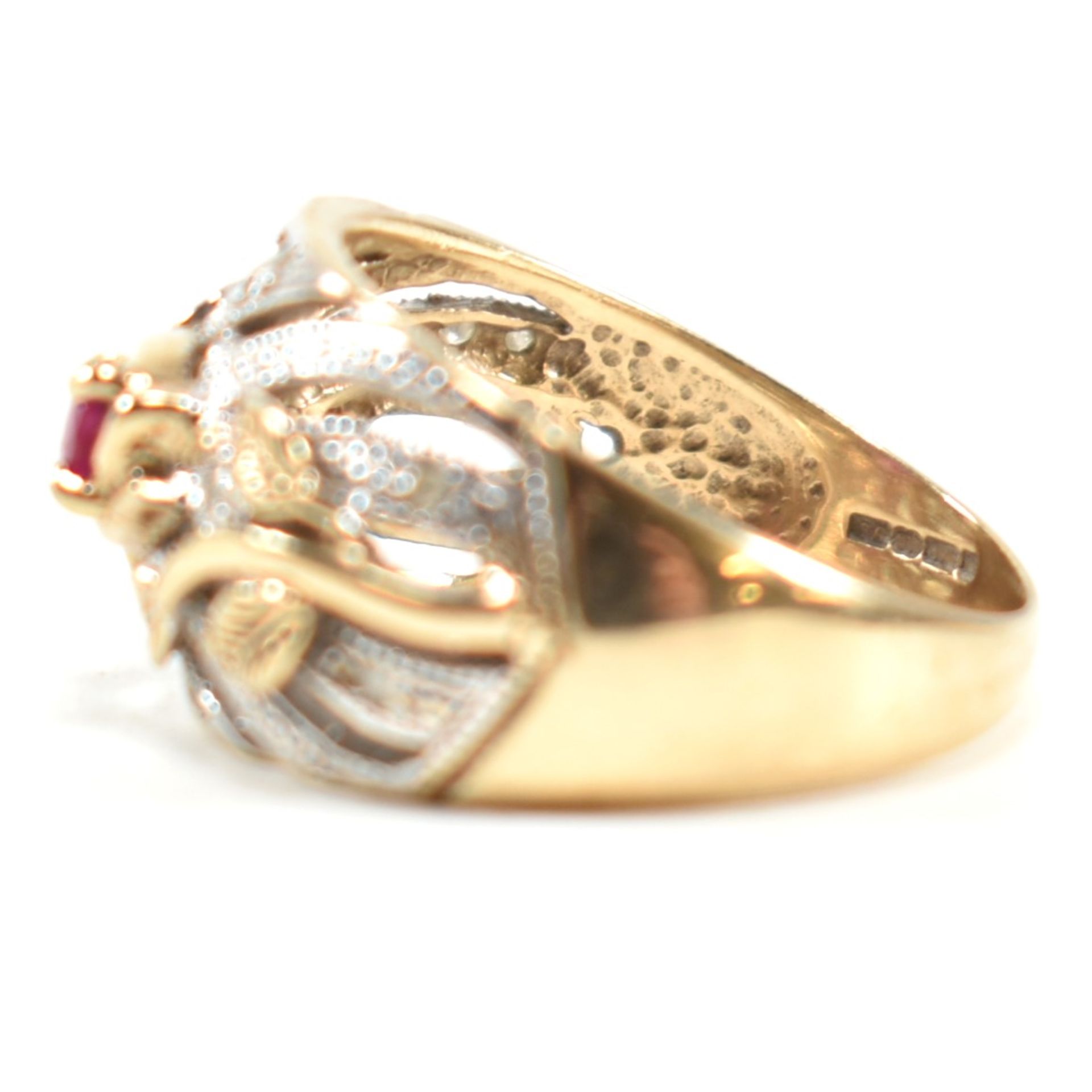 HALLMARKED 9CT GOLD RUBY & DIAMOND RING - Image 7 of 9