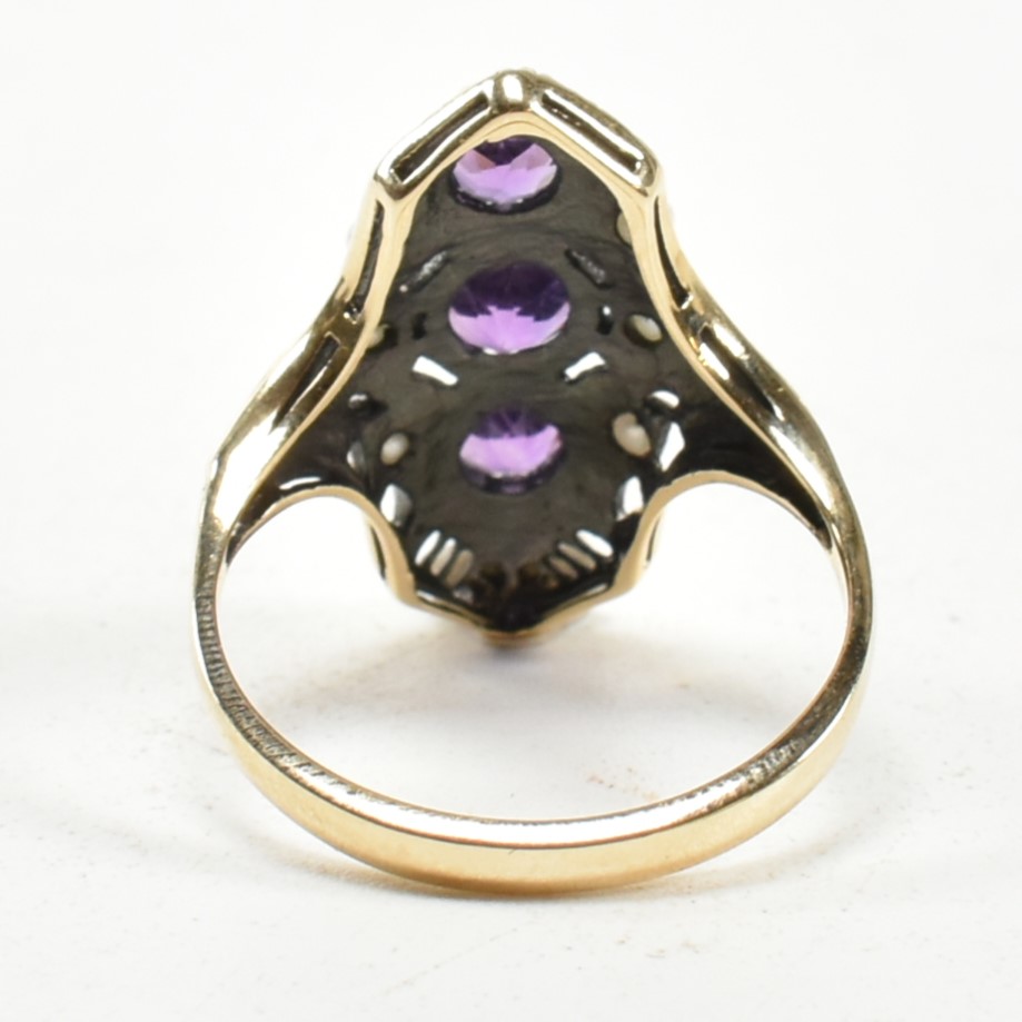 9CT GOLD AMETHYST & PEARL RING - Image 3 of 8