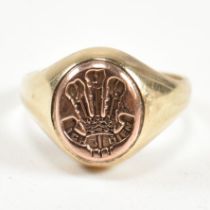 HALLMARKED 9CT GOLD CYMRU Y METAL PRINCE OF WALES SIGNET RING