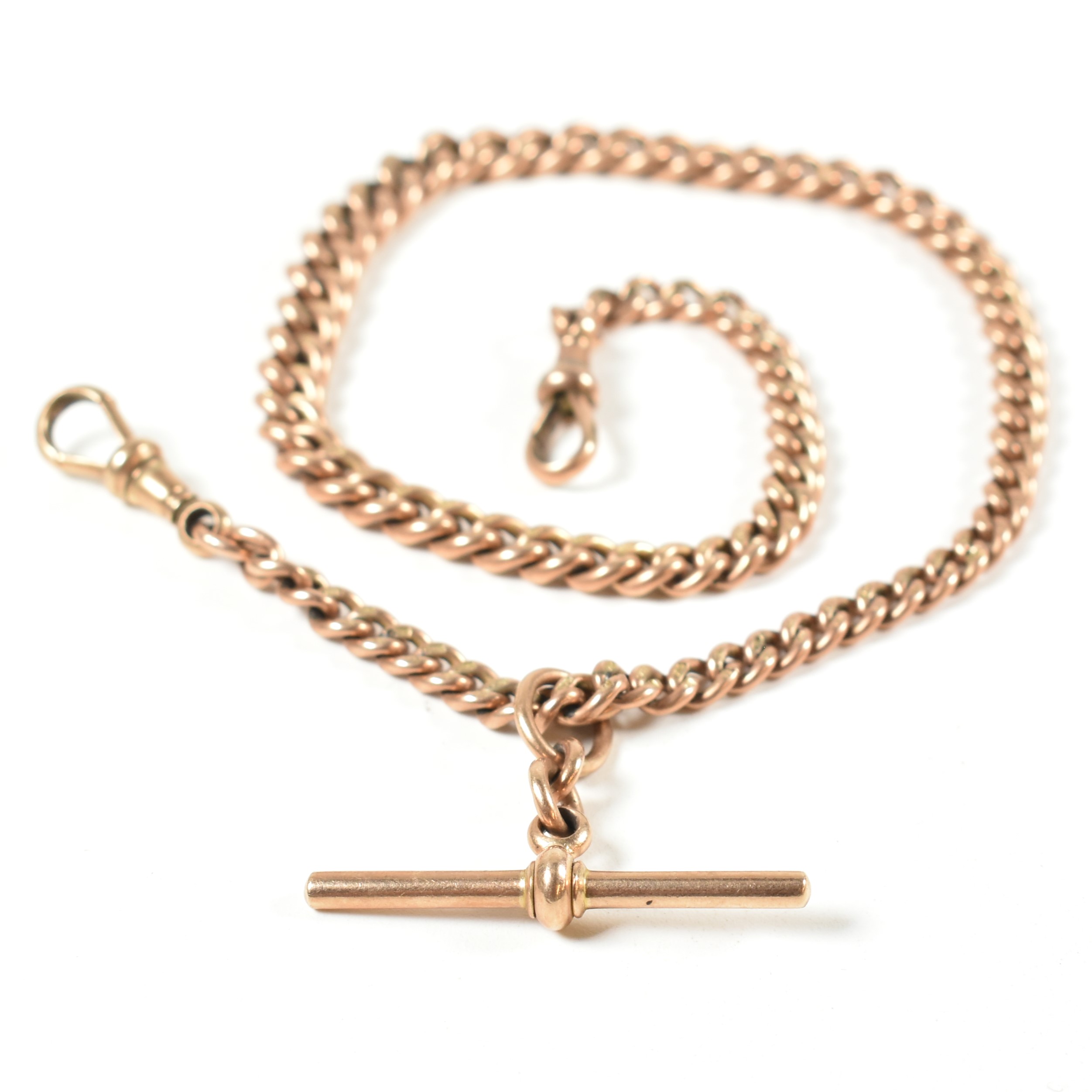 GEORGE V HALLMARKED 9CT ROSE GOLD WATCH CHAIN - Image 2 of 5