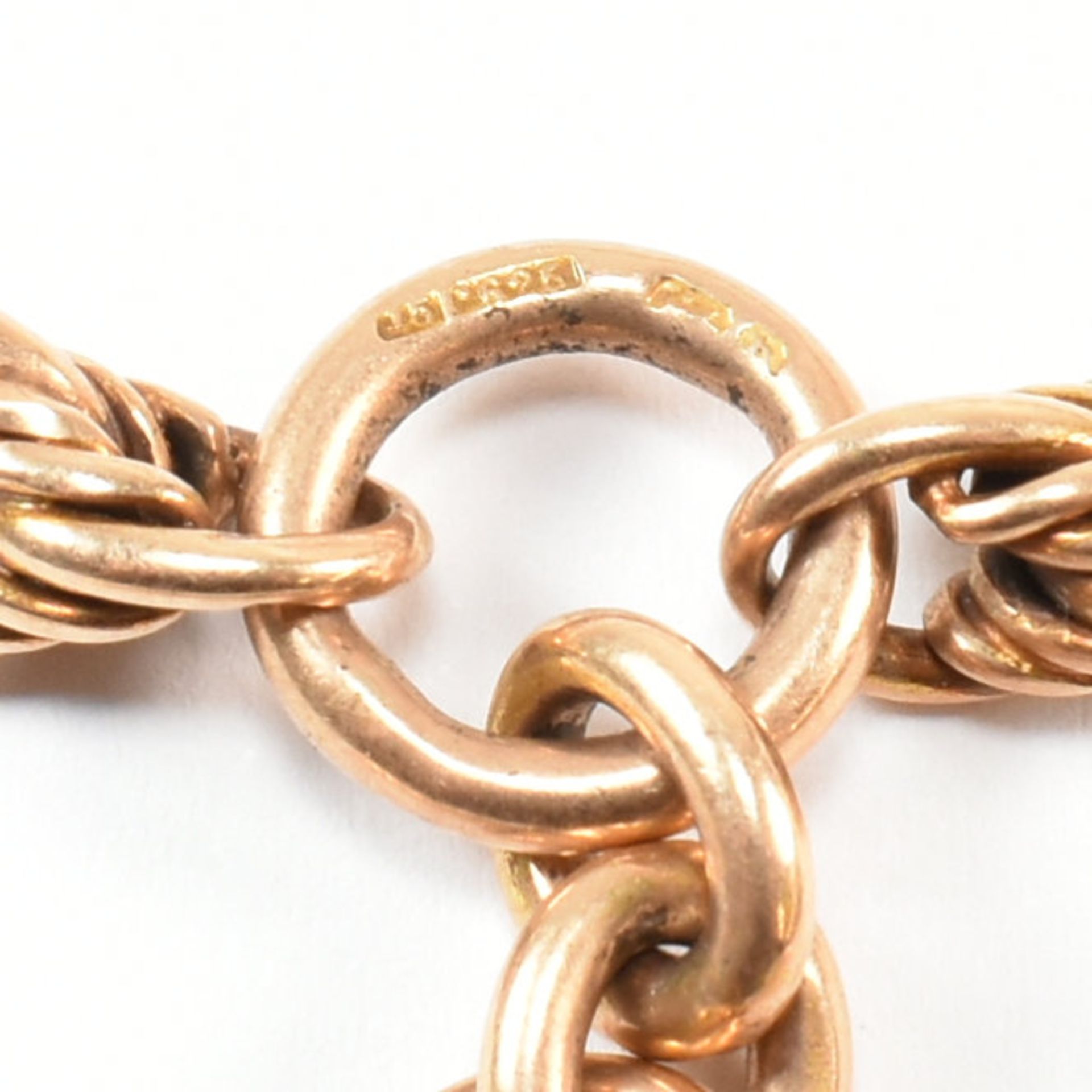 EDWARDIAN HALLMARKED 15CT GOLD ALBERT CHAIN WITH T-BAR - Image 5 of 5