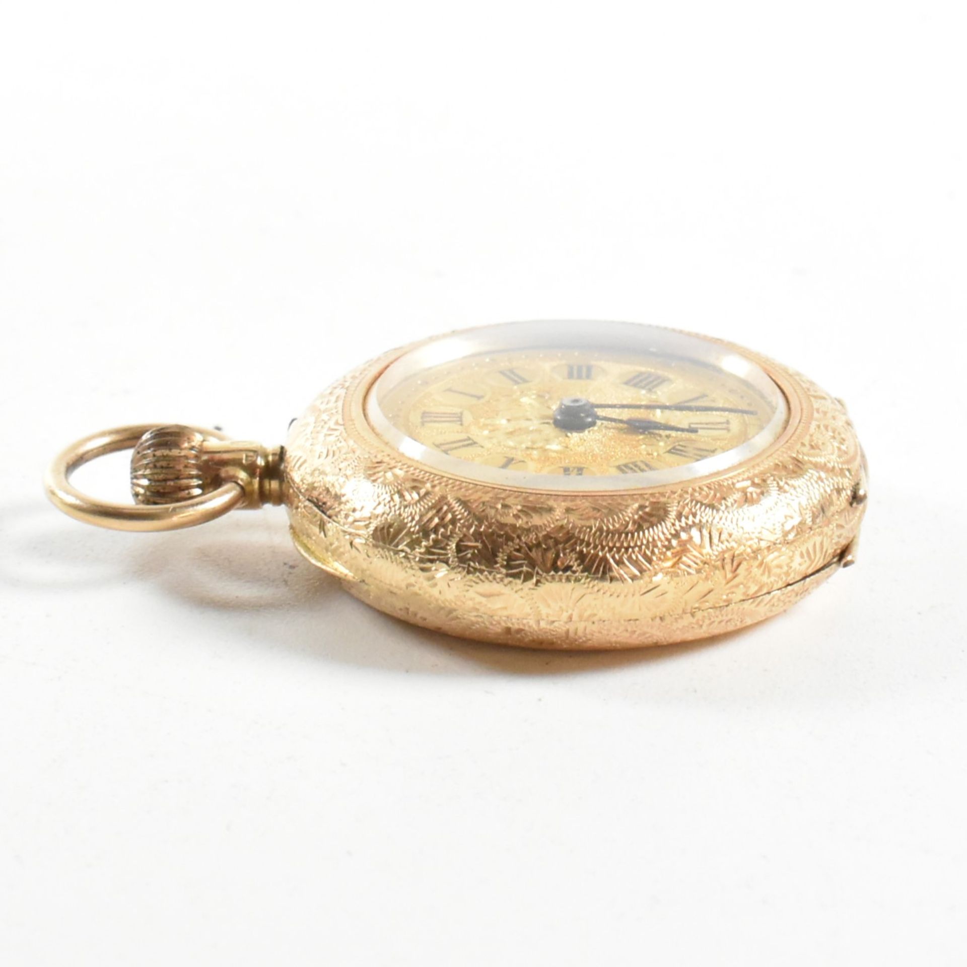 14CT GOLD 19TH CENTURY LADIES FOB POCKET WATCH - Image 6 of 7