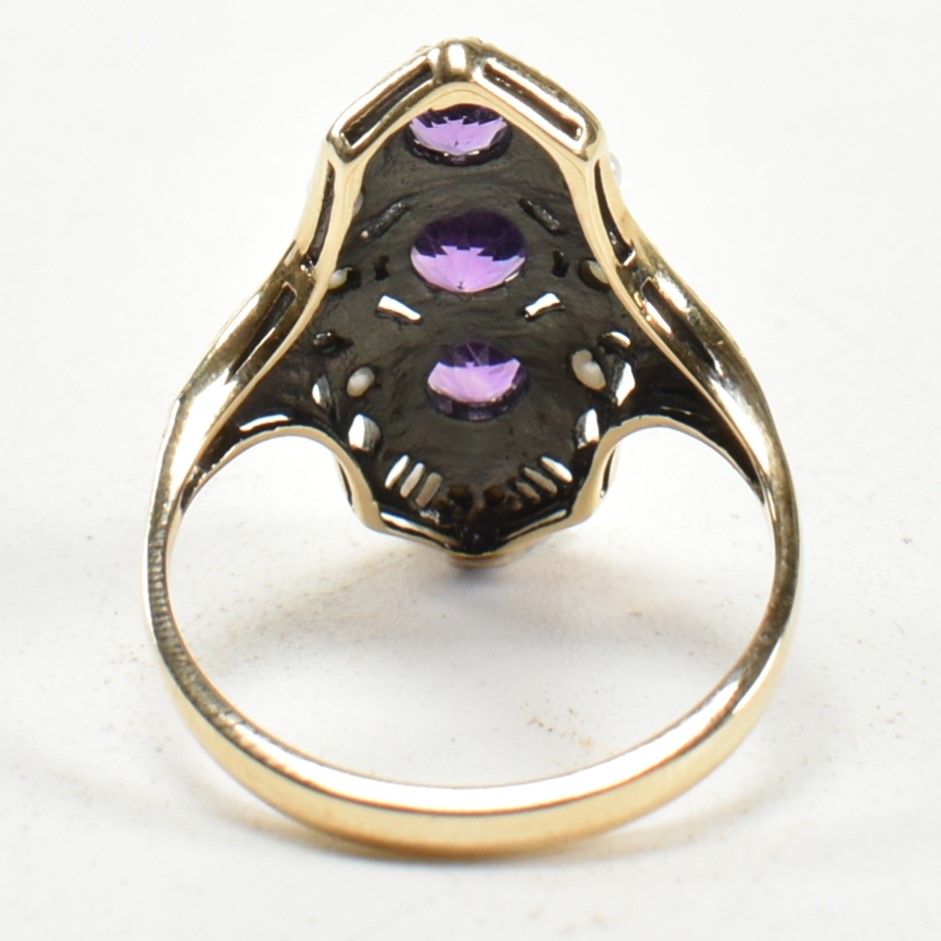 9CT GOLD AMETHYST & PEARL RING - Image 2 of 8