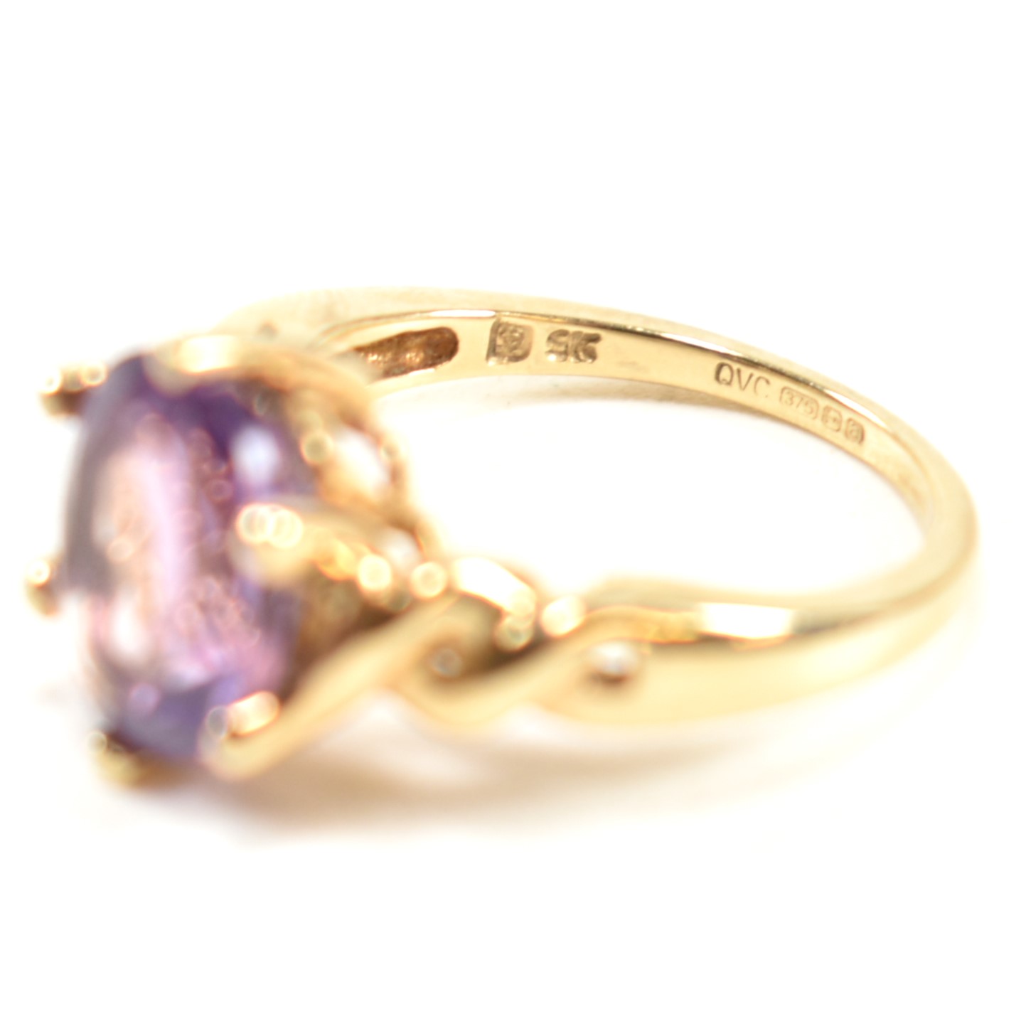 HALLMARKED 9CT GOLD & AMETHYST RING - Image 2 of 9