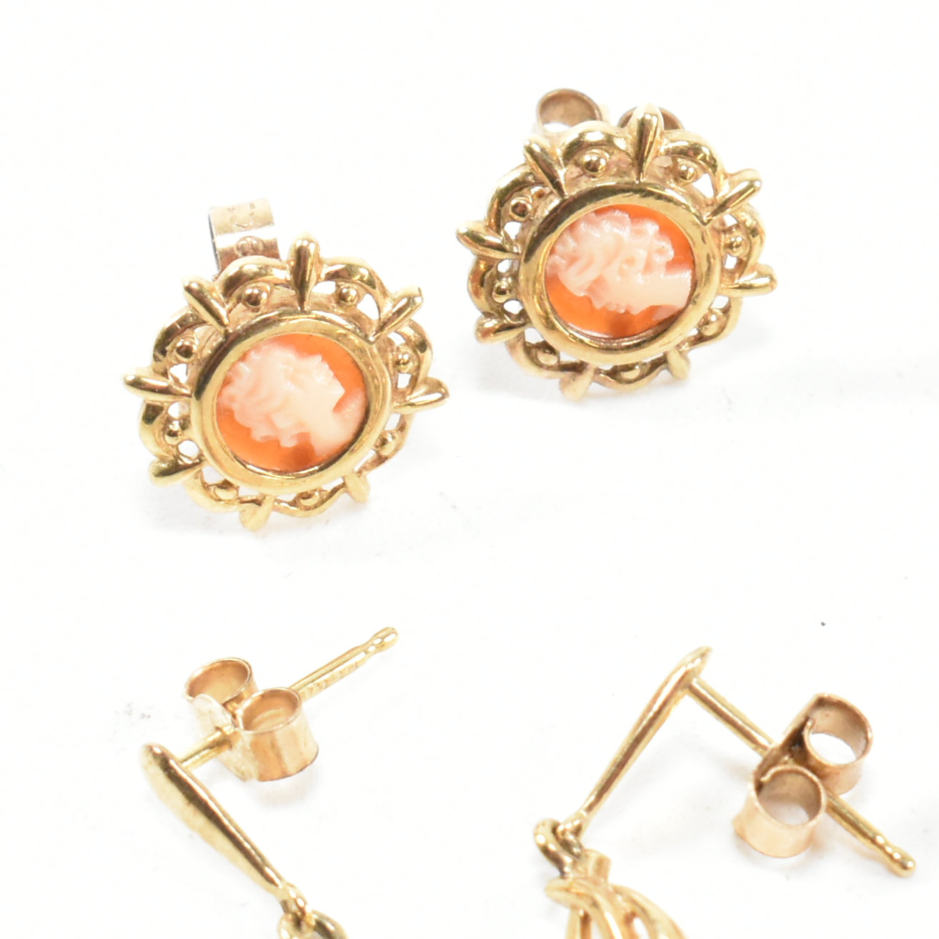 COLLECTION OF 9CT GOLD & GEM SET EARRINGS - Image 2 of 4