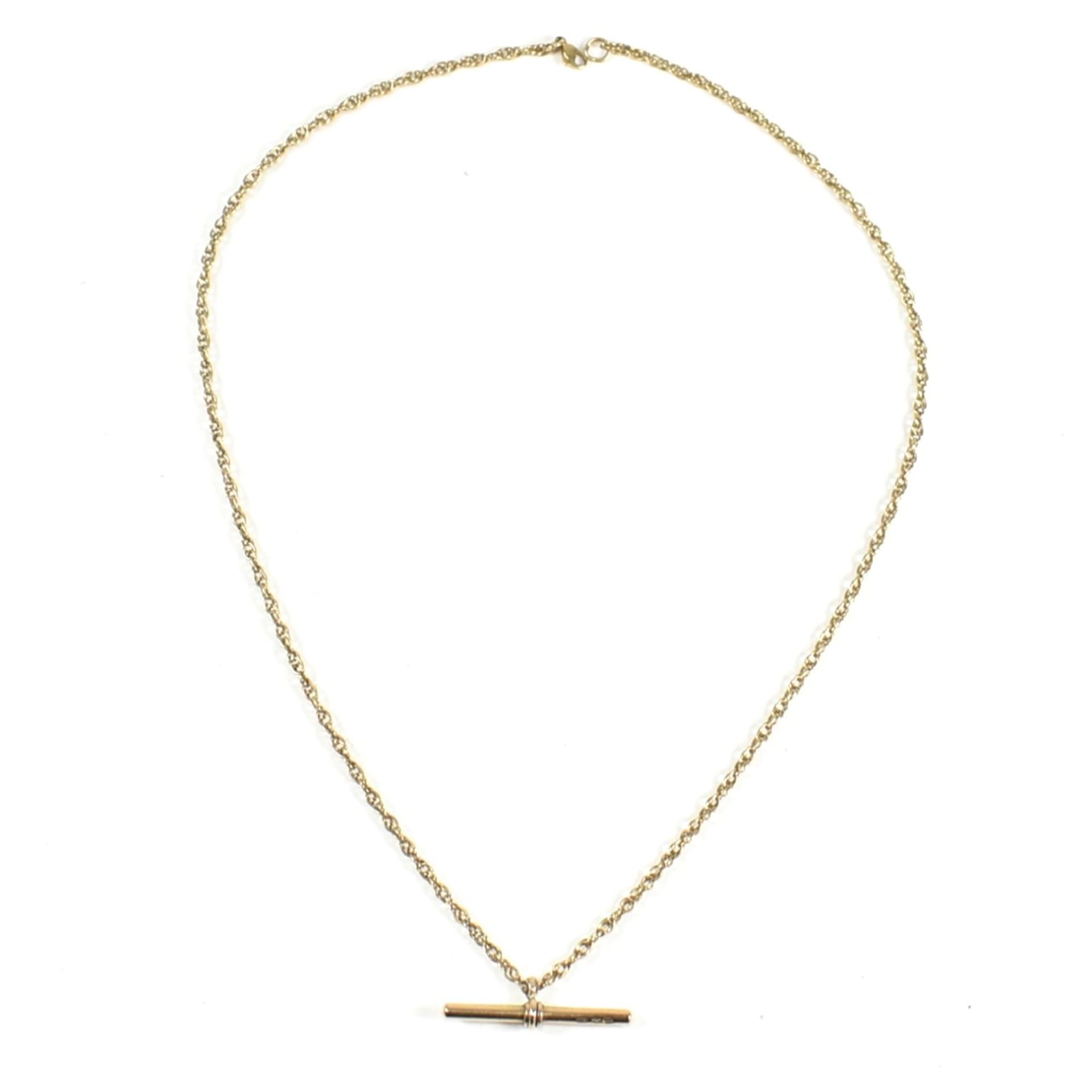 HALLMARKED 9CT GOLD T-BAR NECKLACE - Image 2 of 5
