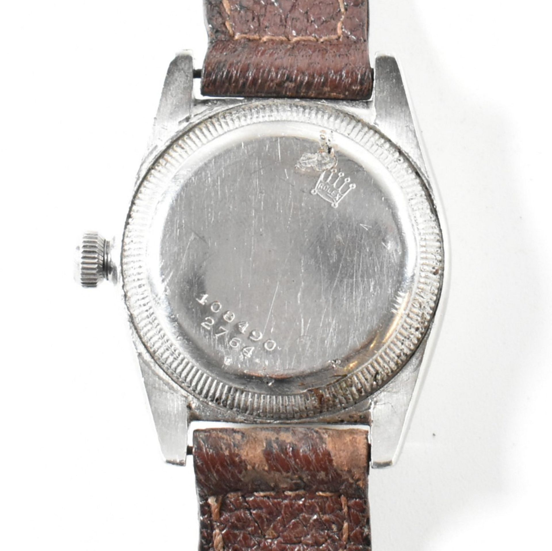 ROLEX OYSTER PERPETUAL WRISTWATCH WITH LEATHER STRAP - Image 3 of 6
