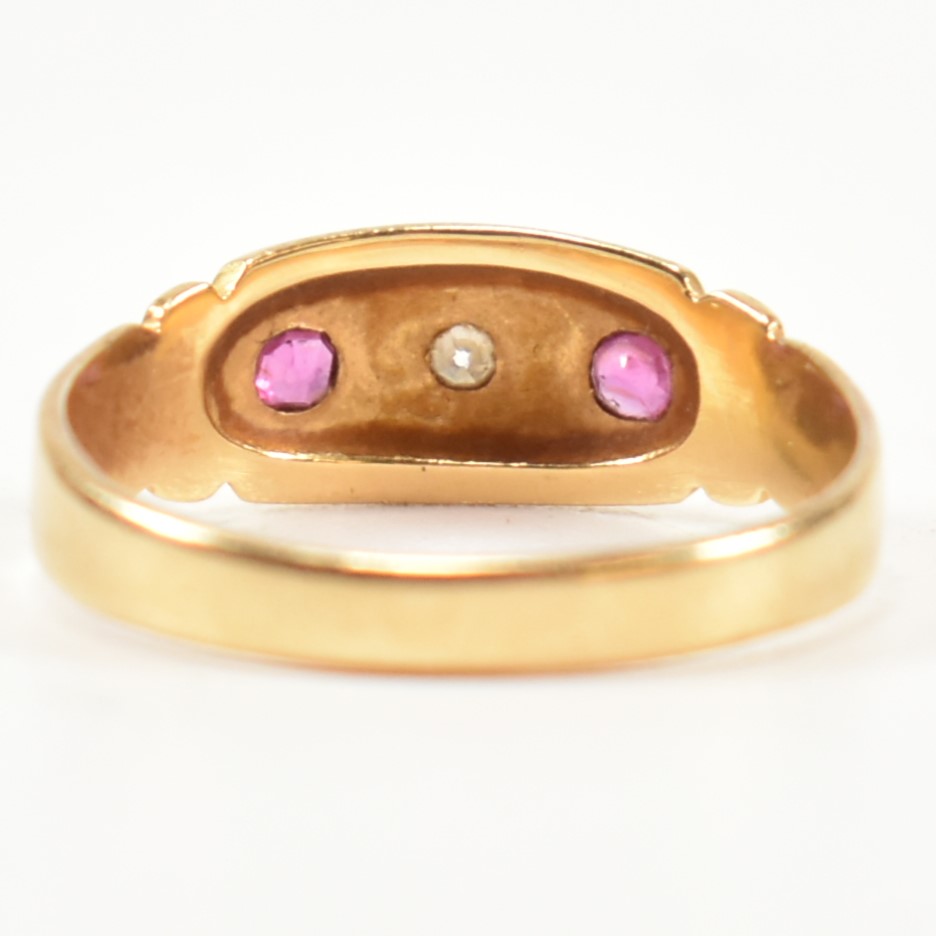 VICTORIAN HALLMARKED 18CT GOLD RUBY & DIAMOND DOME RING - Image 2 of 9