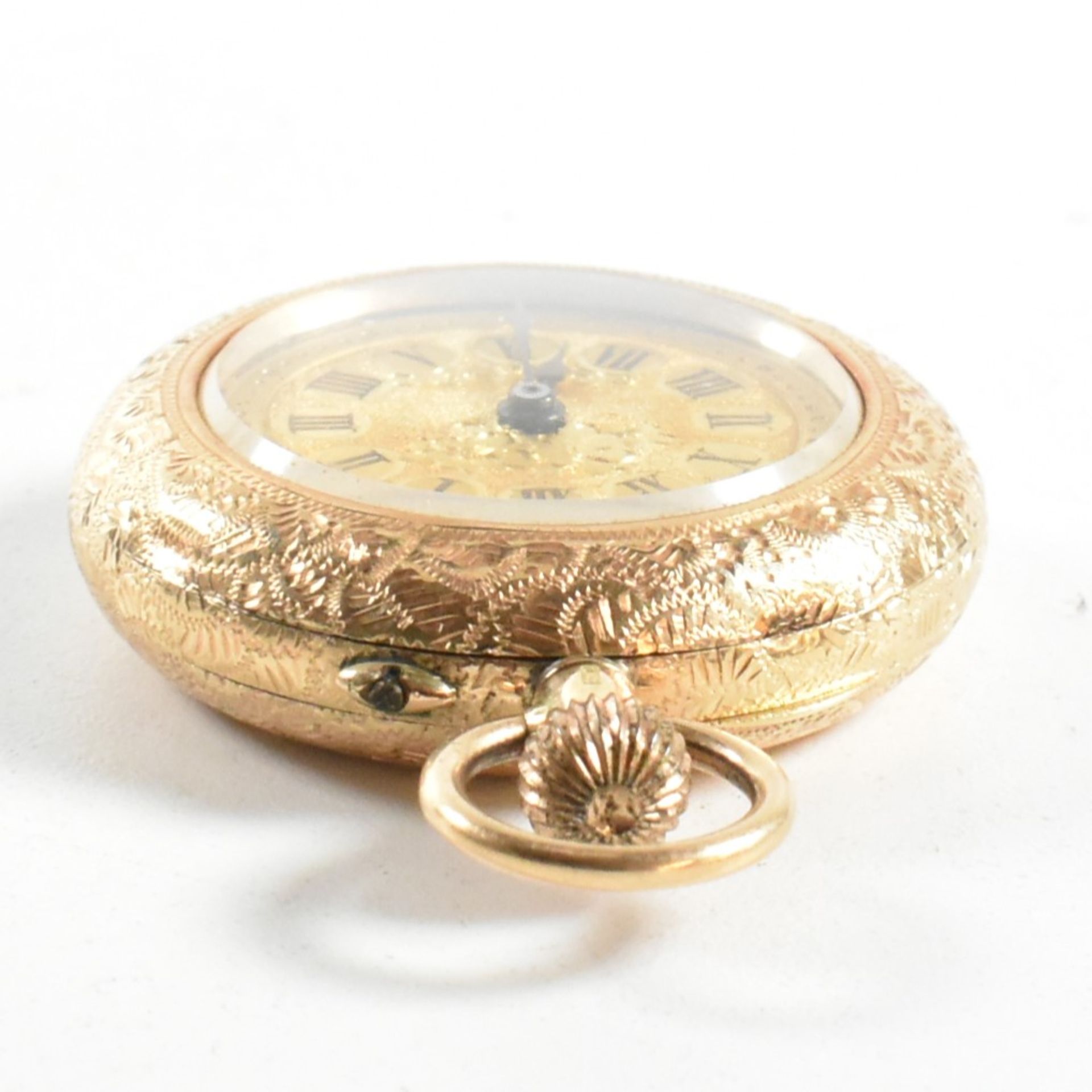 14CT GOLD 19TH CENTURY LADIES FOB POCKET WATCH - Image 4 of 7