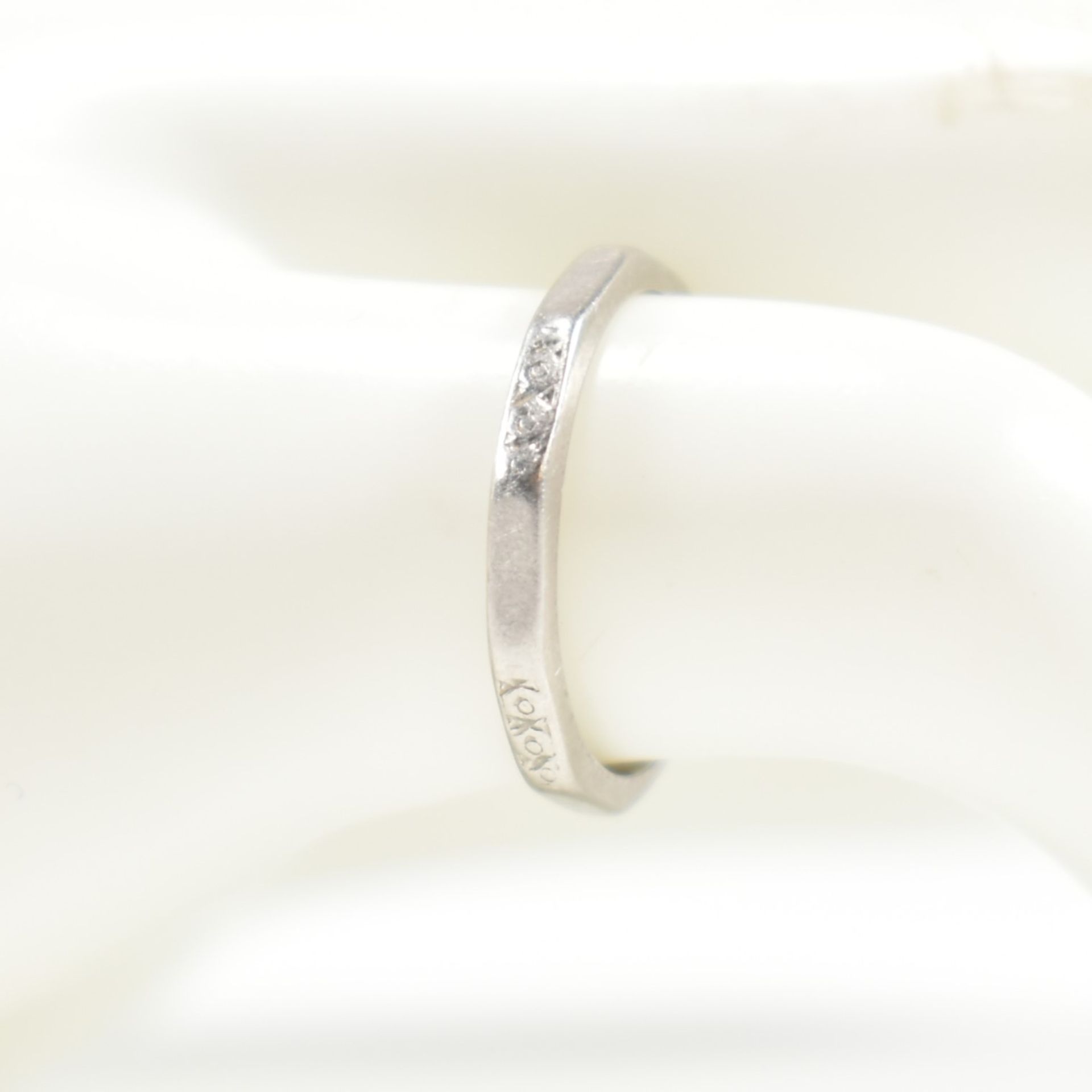 PLATINUM FACETED BAND RING - Image 5 of 5