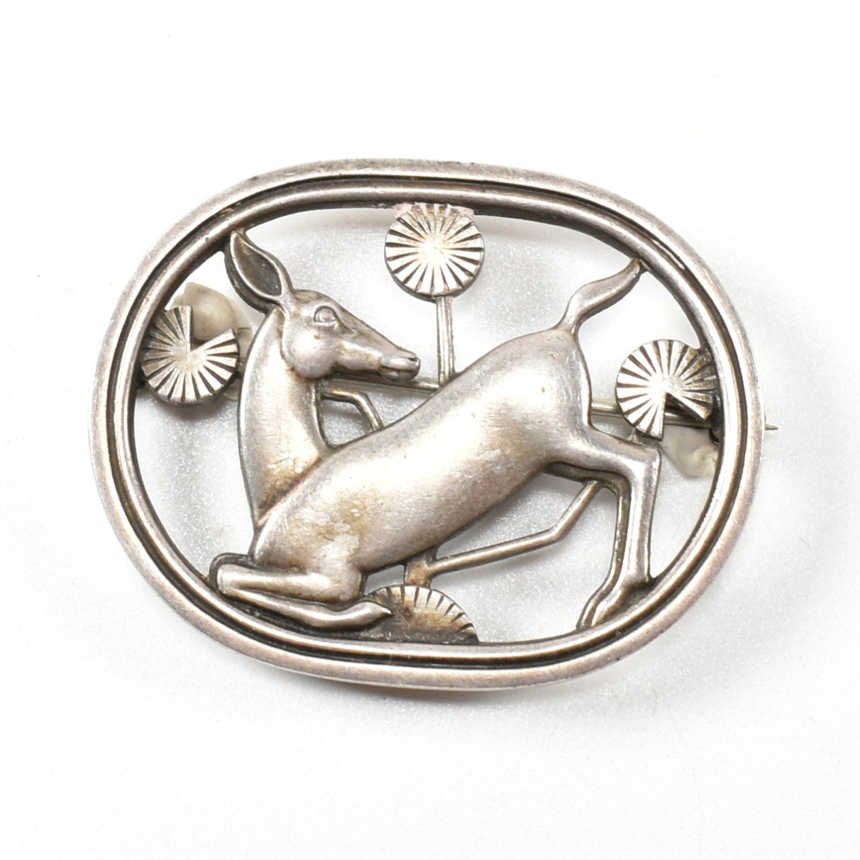 GEORG JENSEN SILVER DEER BROOCH PIN