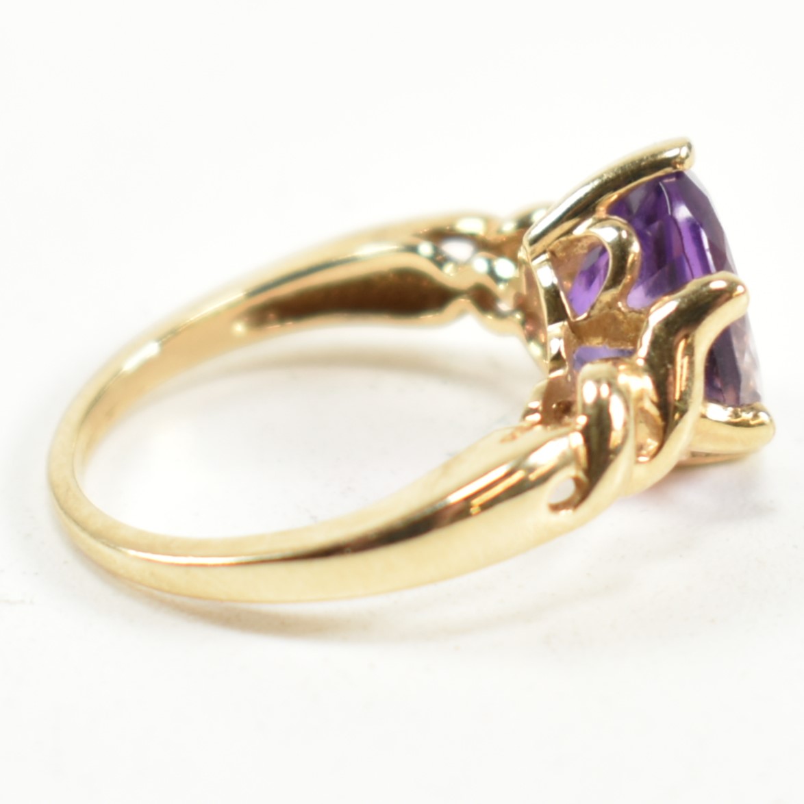HALLMARKED 9CT GOLD & AMETHYST RING - Image 5 of 9