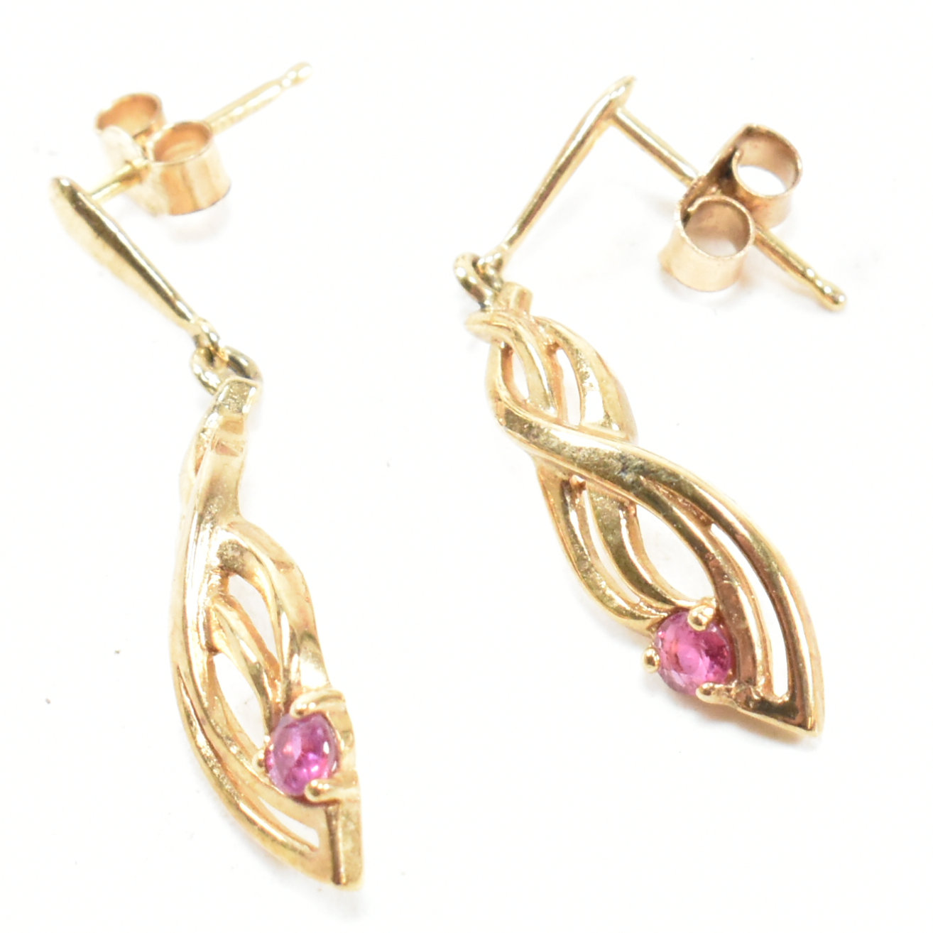COLLECTION OF 9CT GOLD & GEM SET EARRINGS - Image 3 of 4