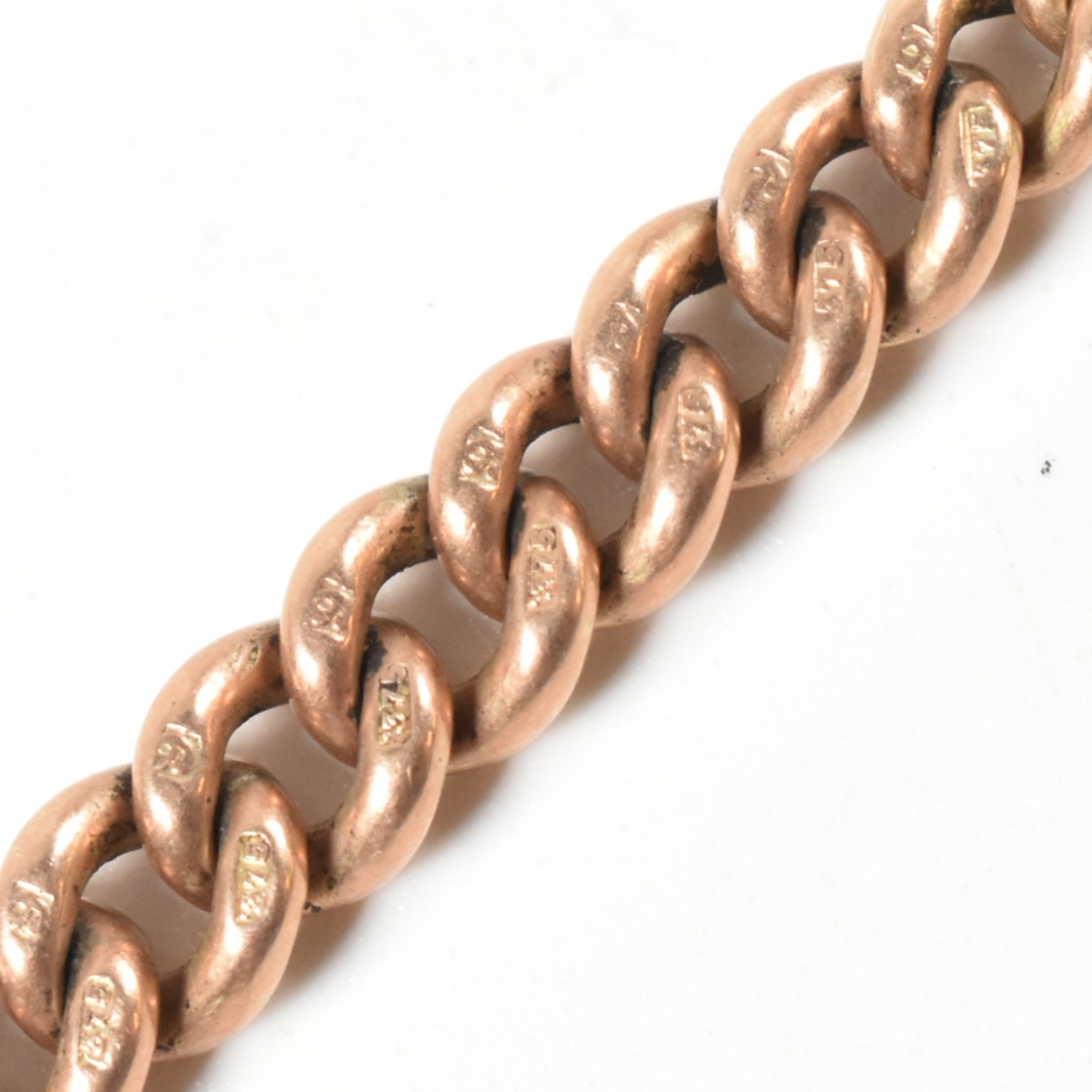 GEORGE V HALLMARKED 9CT ROSE GOLD WATCH CHAIN - Image 4 of 5