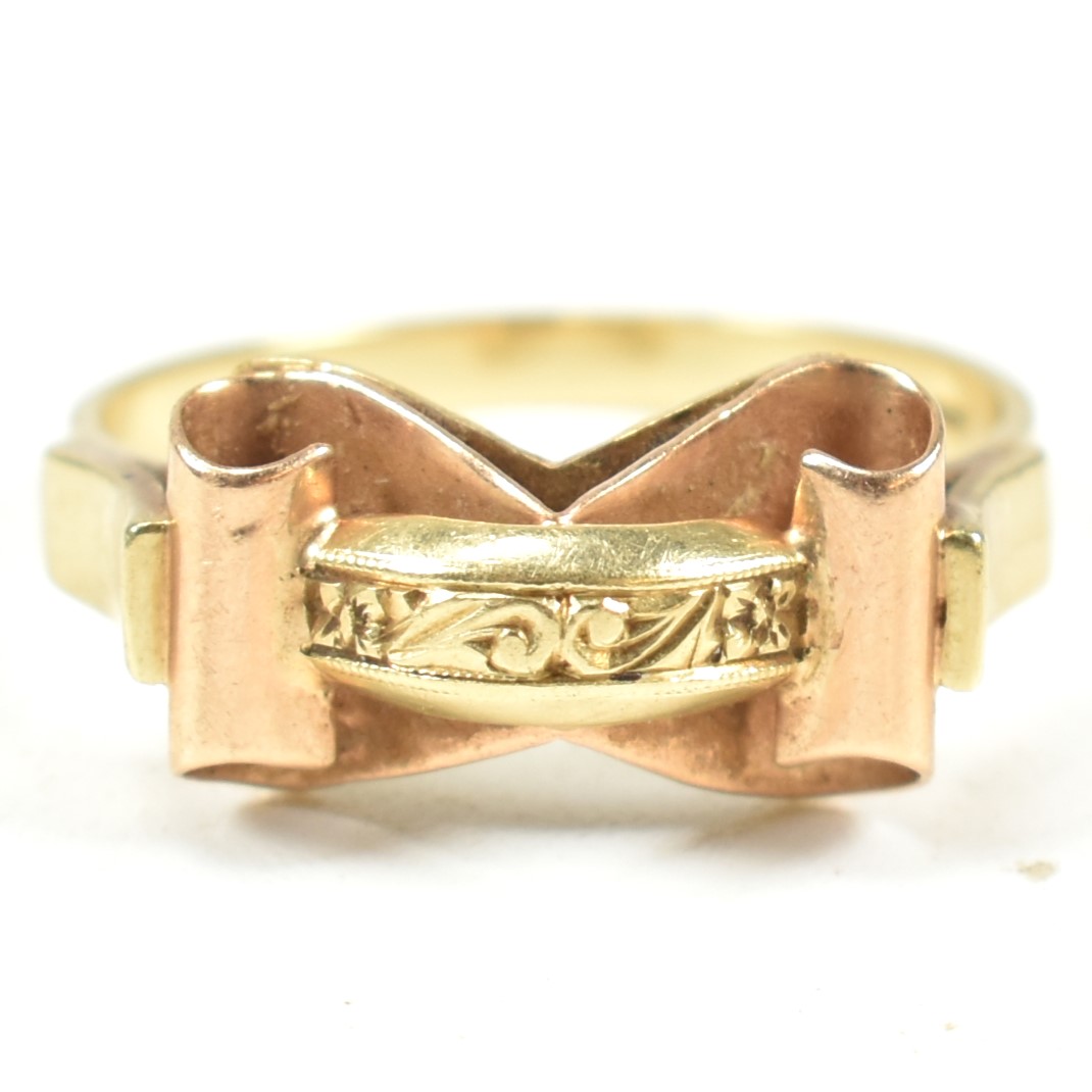 14CT BI COLOUR GOLD RETRO RING