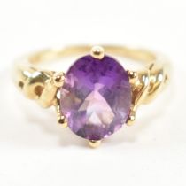 HALLMARKED 9CT GOLD & AMETHYST RING