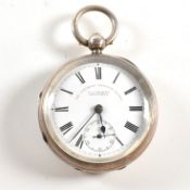 SILVER HALLMARKED JG GRAVES OPEN FACED POCKET WATCH