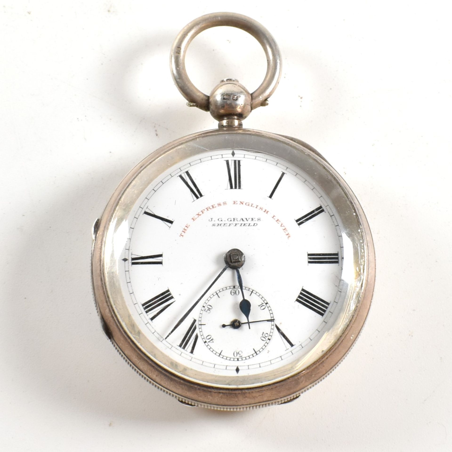 SILVER HALLMARKED JG GRAVES OPEN FACED POCKET WATCH