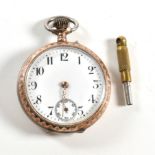 SILVER 800 CONTINENTAL OPEN FACED CROWN WIND POCKET WATCH