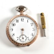 SILVER 800 CONTINENTAL OPEN FACED CROWN WIND POCKET WATCH