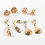 COLLECTION OF 9CT GOLD & GEM SET EARRINGS