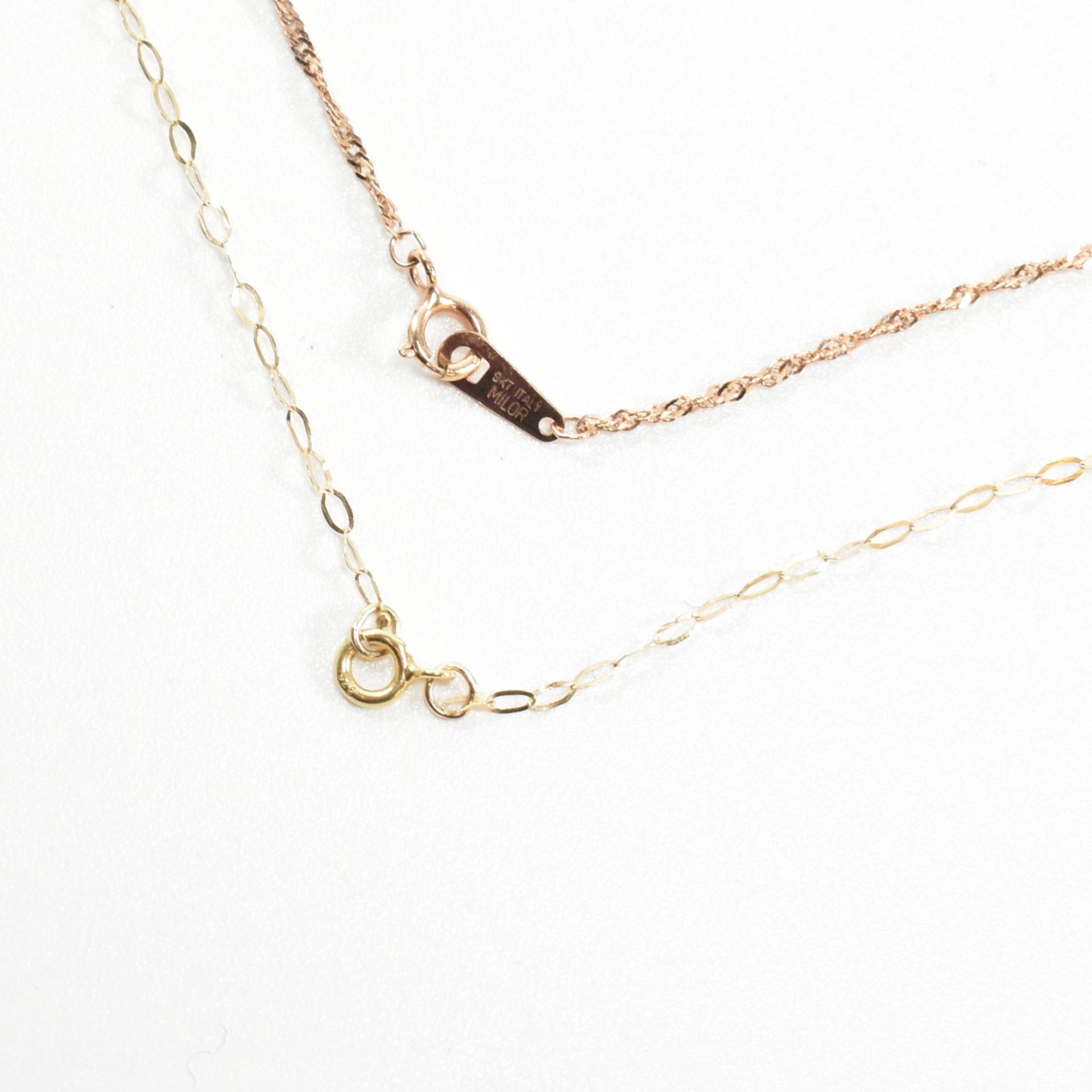 9CT ROSE GOLD PENDANT NECKLACE & 9CT YELLOW GOLD & GEM SET PENDANT NECKLACE - Image 5 of 6
