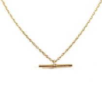 HALLMARKED 9CT GOLD T-BAR NECKLACE