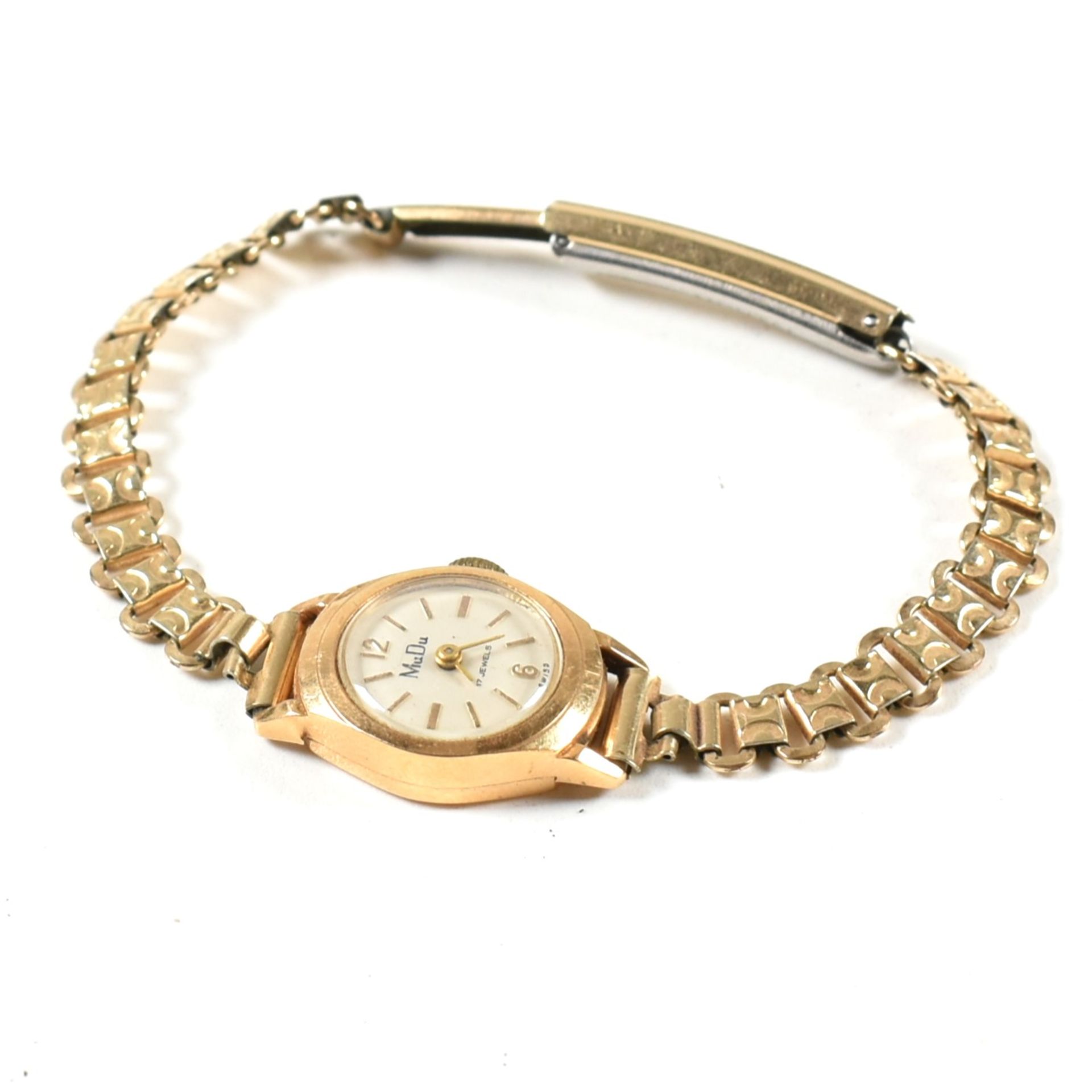 18CT GOLD LADIES WRISTWATCH ON ROLLED GOLD BRACELET STRAP - Image 5 of 5