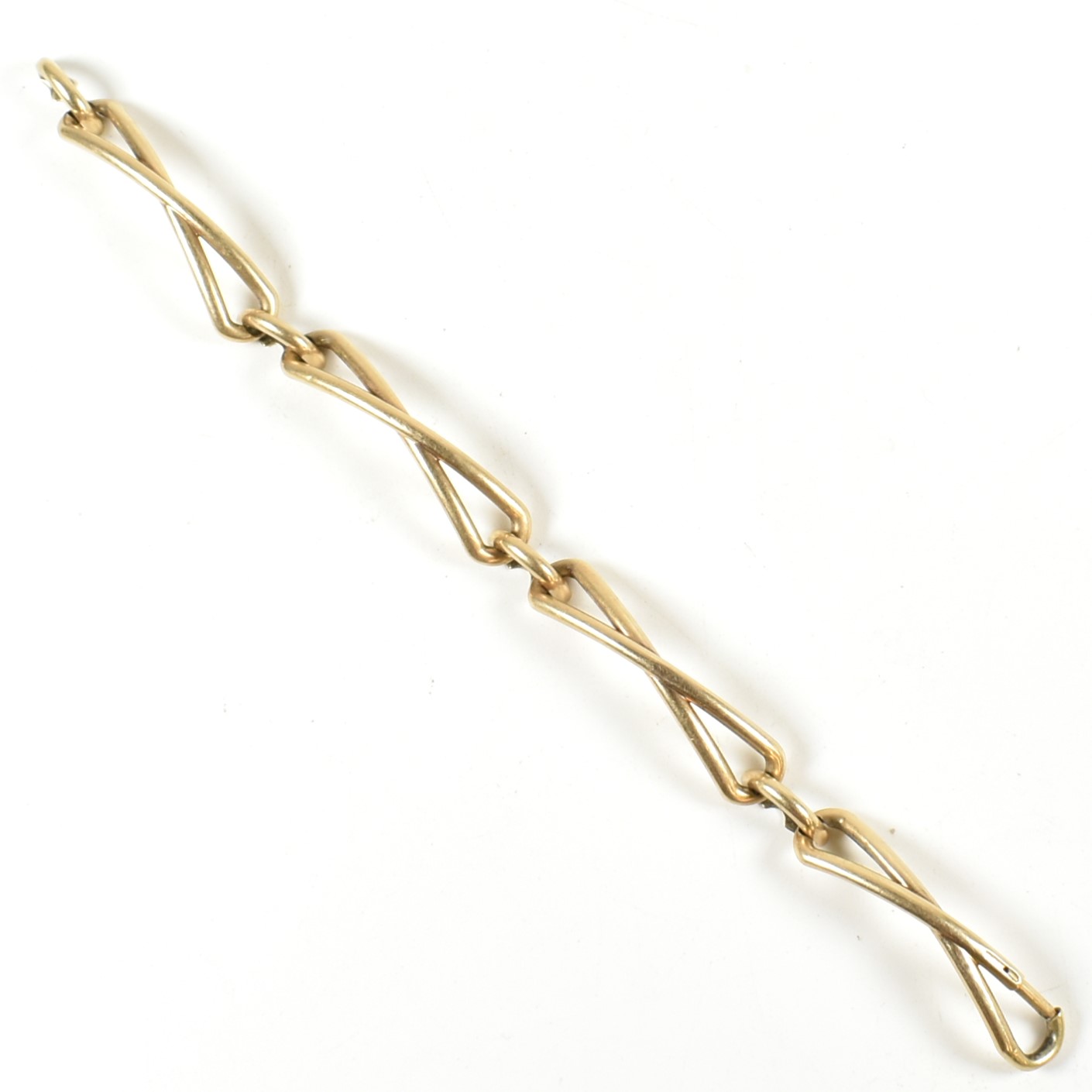 14CT GOLD aUSTRO hUNGARIAN FANCY CROSS LINK BRACELET - Image 2 of 8