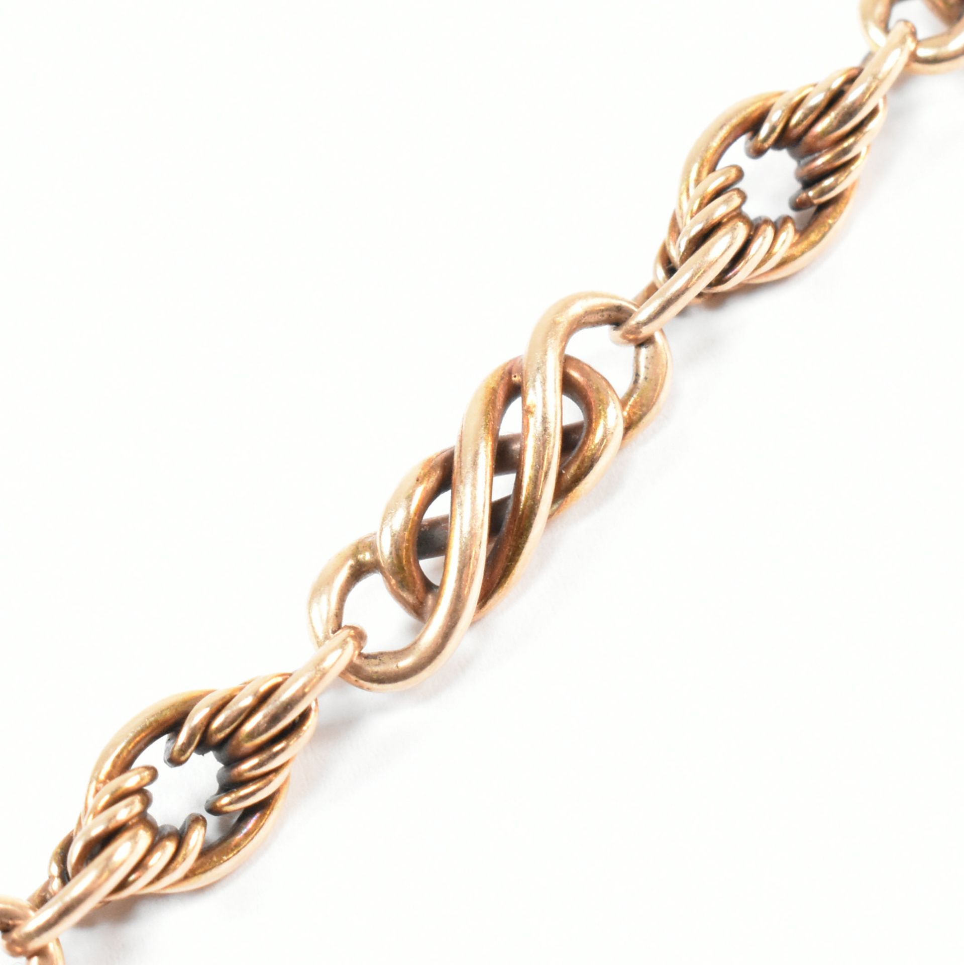 EDWARDIAN HALLMARKED 15CT GOLD ALBERT CHAIN WITH T-BAR - Image 4 of 5