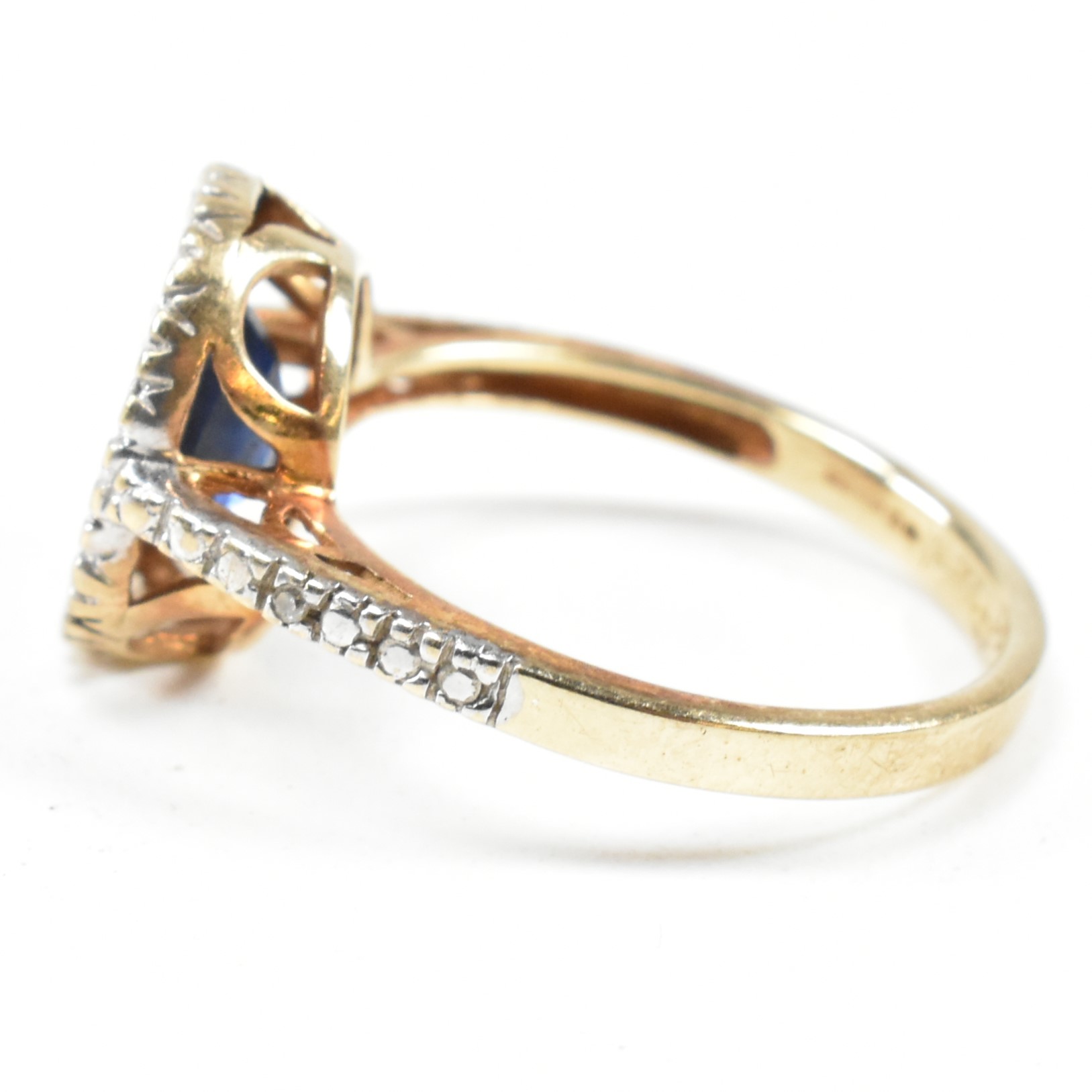 HALLMARKED 9CT GOLD SAPPHIRE & DIAMOND RING - Image 6 of 9