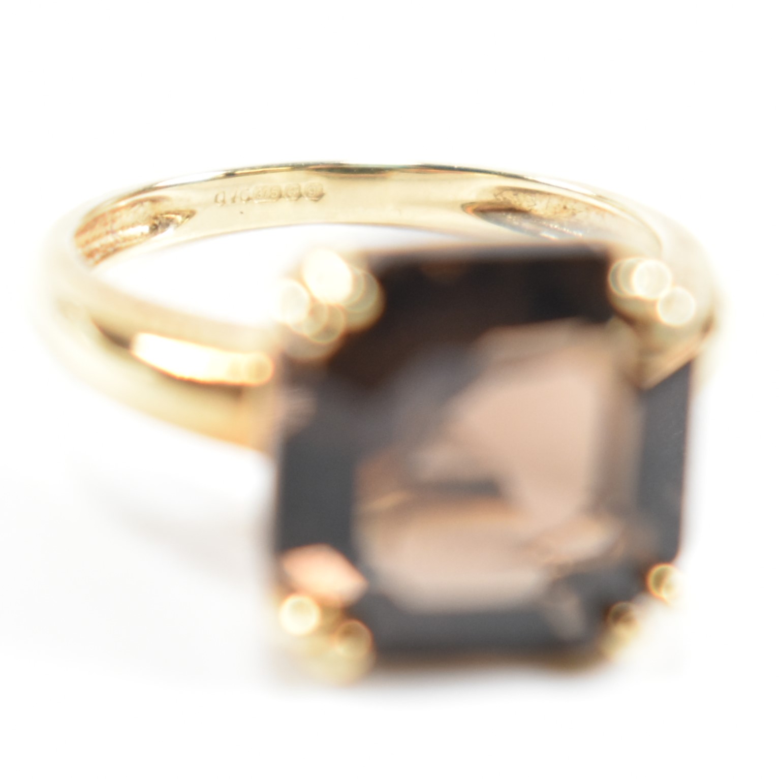 HALLMARKED 9CT GOLD & SMOKY QUARTZ RING - Bild 10 aus 10