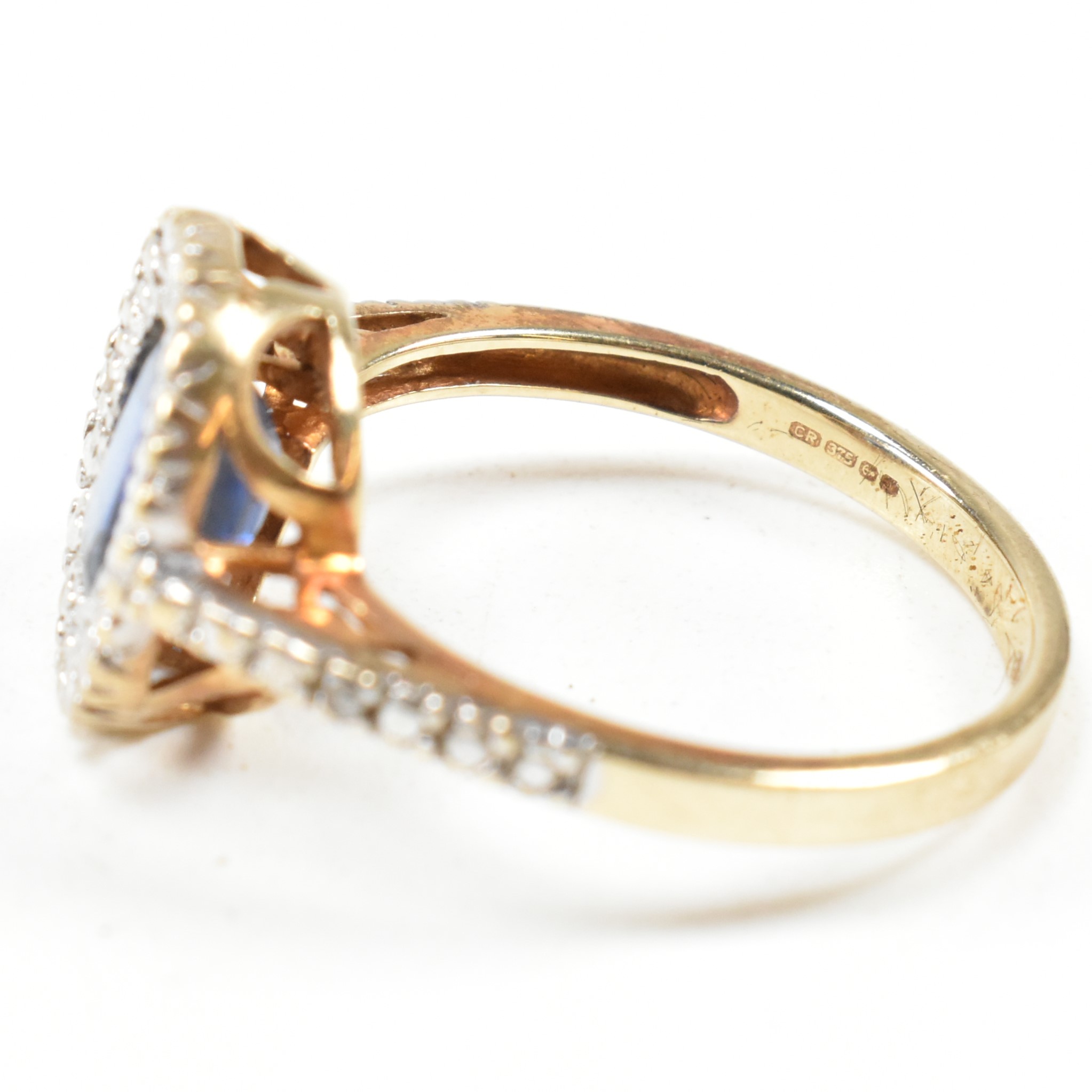 HALLMARKED 9CT GOLD SAPPHIRE & DIAMOND RING - Image 8 of 9