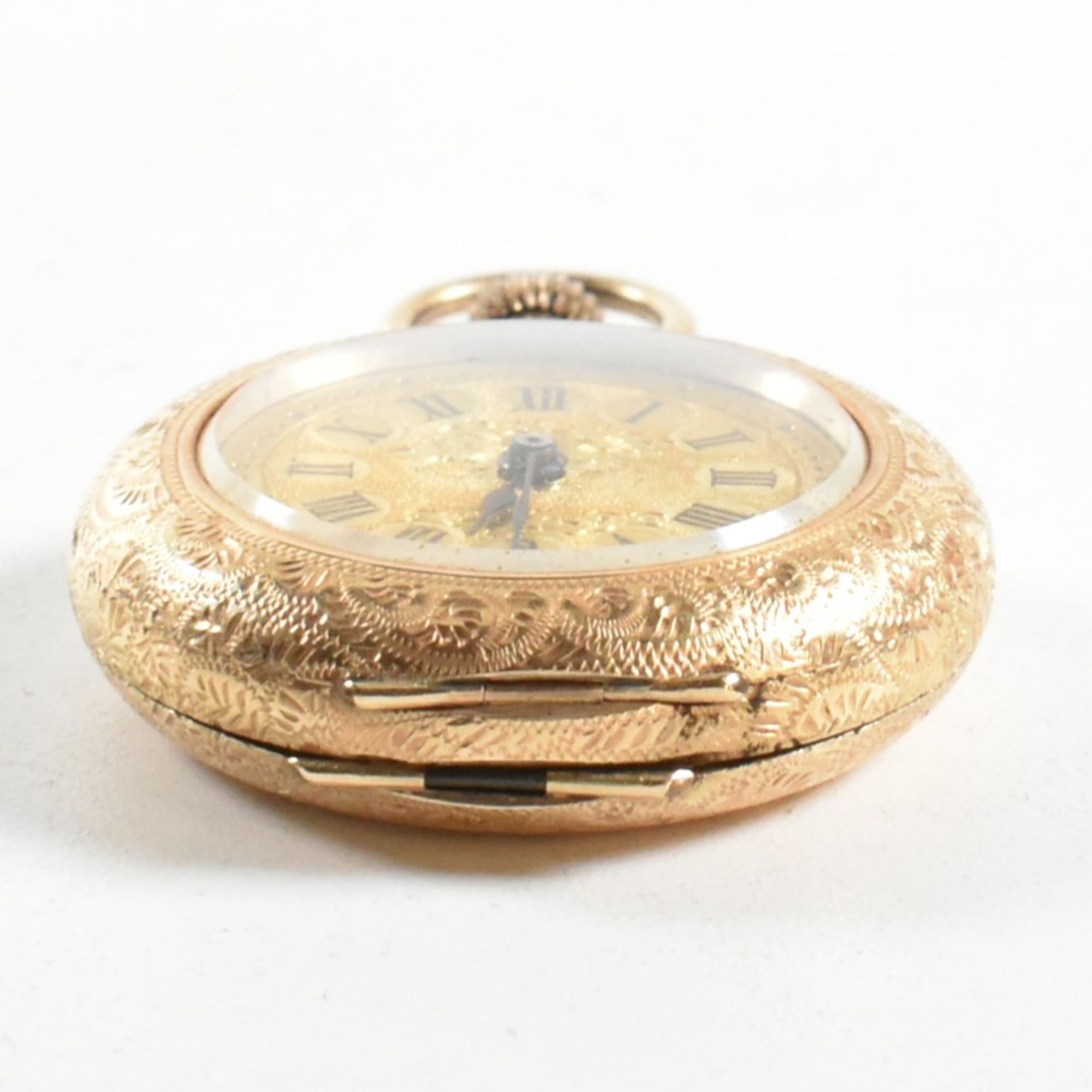 14CT GOLD 19TH CENTURY LADIES FOB POCKET WATCH - Image 5 of 7