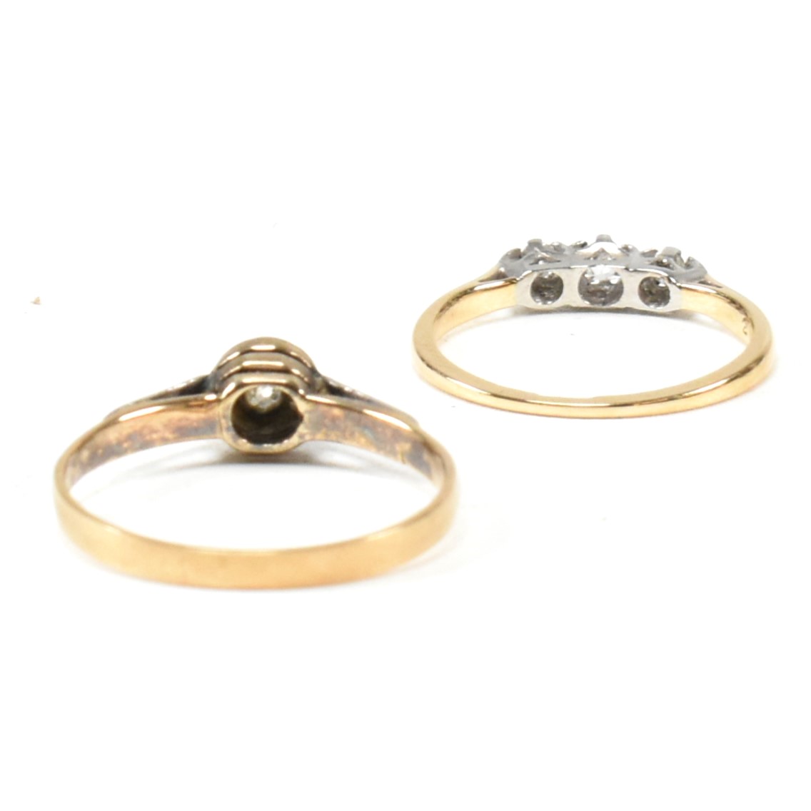 TWO 18CT GOLD & PLATINUM DIAMOND RINGS - Bild 2 aus 7