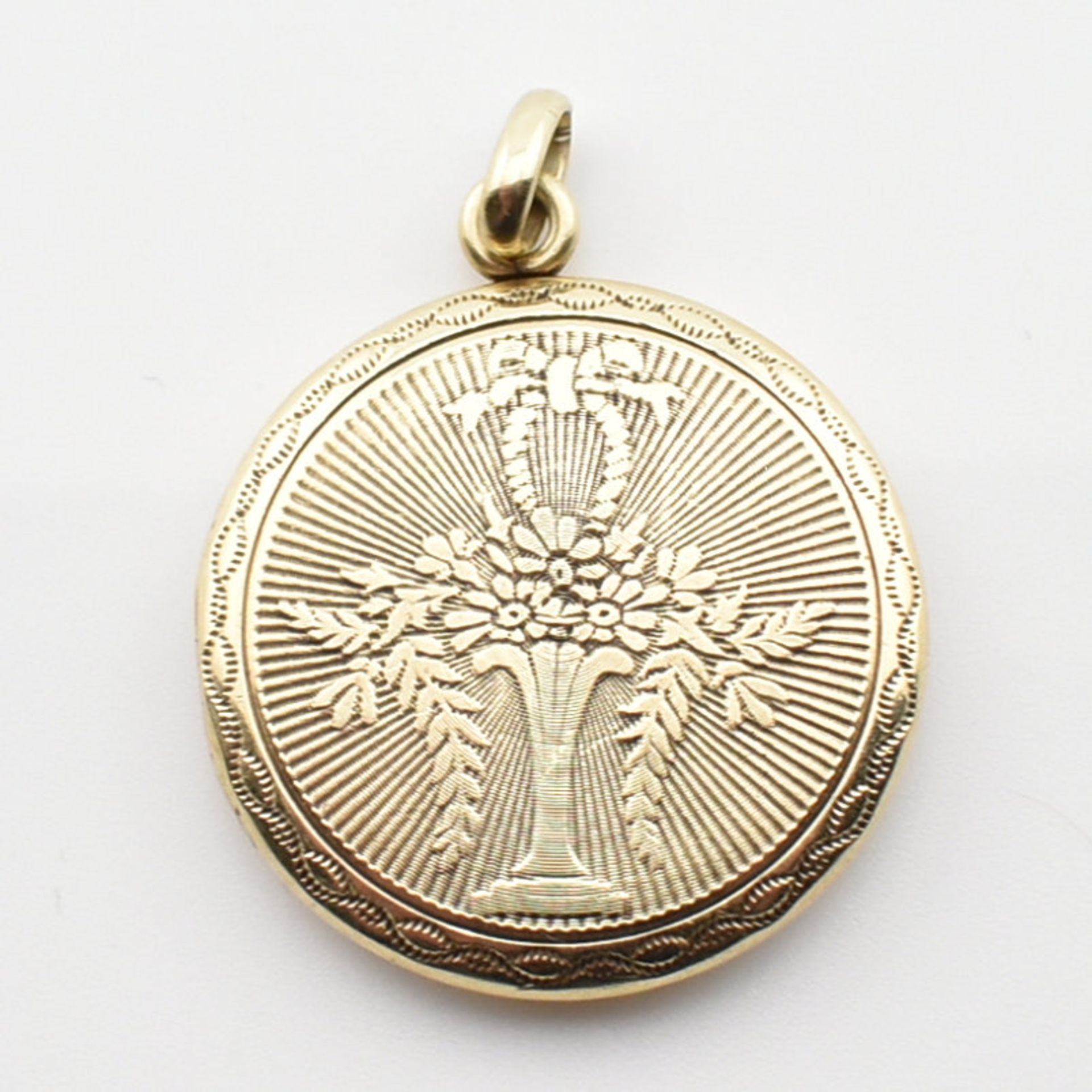 14CT GOLD LOCKET NECKLACE PENDANT - Image 2 of 5