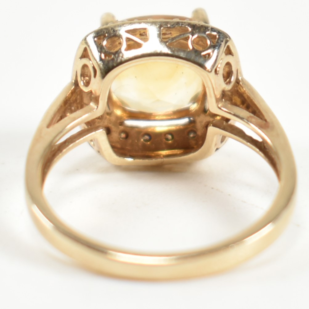 HALLMARKED 9CT GOLD CITRINE & DIAMOND RING - Image 3 of 9