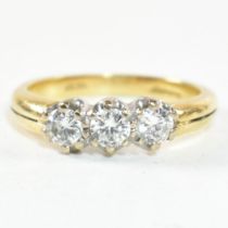 HALLMARKED 18CT GOLD & DIAMOND TRILOGY RING