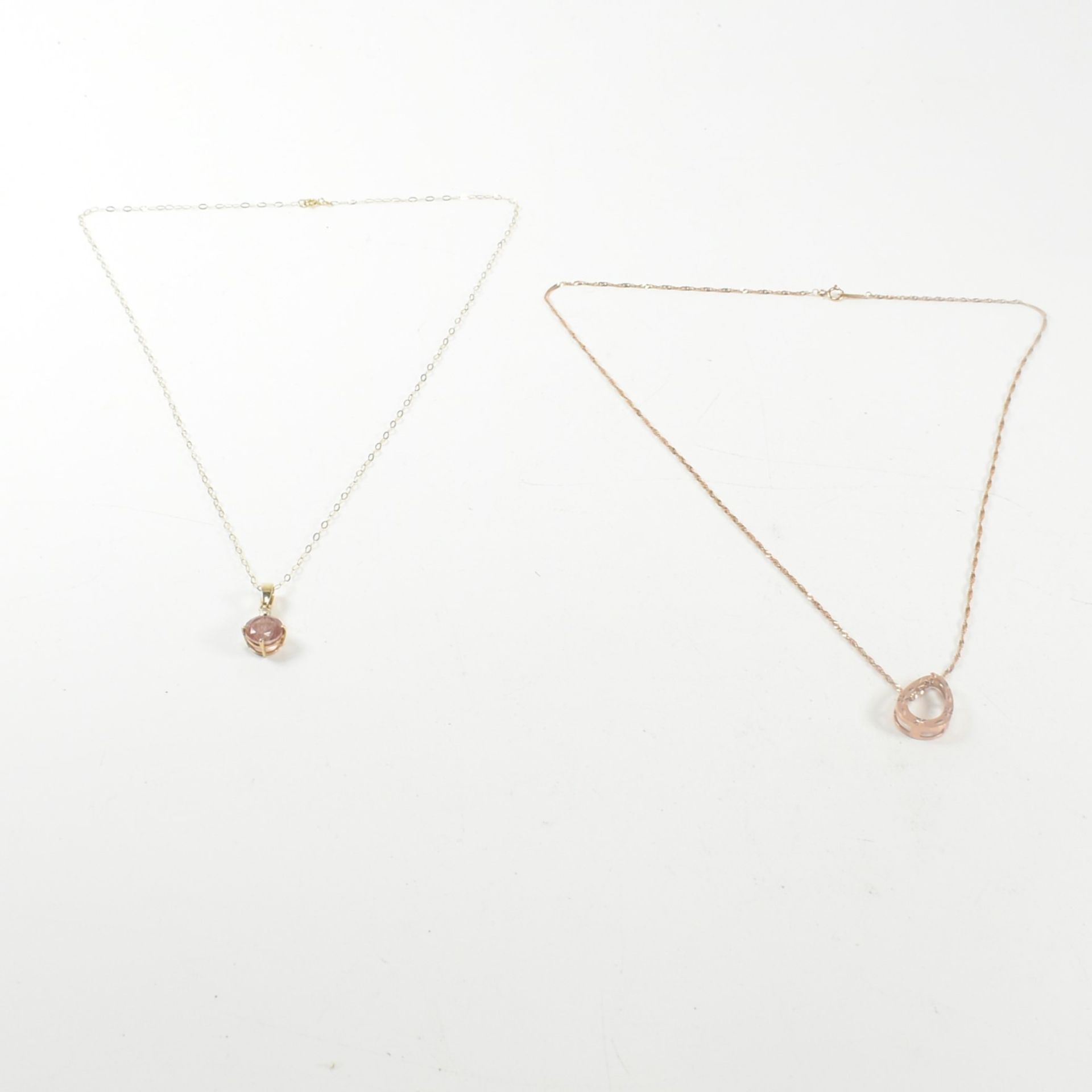 9CT ROSE GOLD PENDANT NECKLACE & 9CT YELLOW GOLD & GEM SET PENDANT NECKLACE - Image 2 of 6