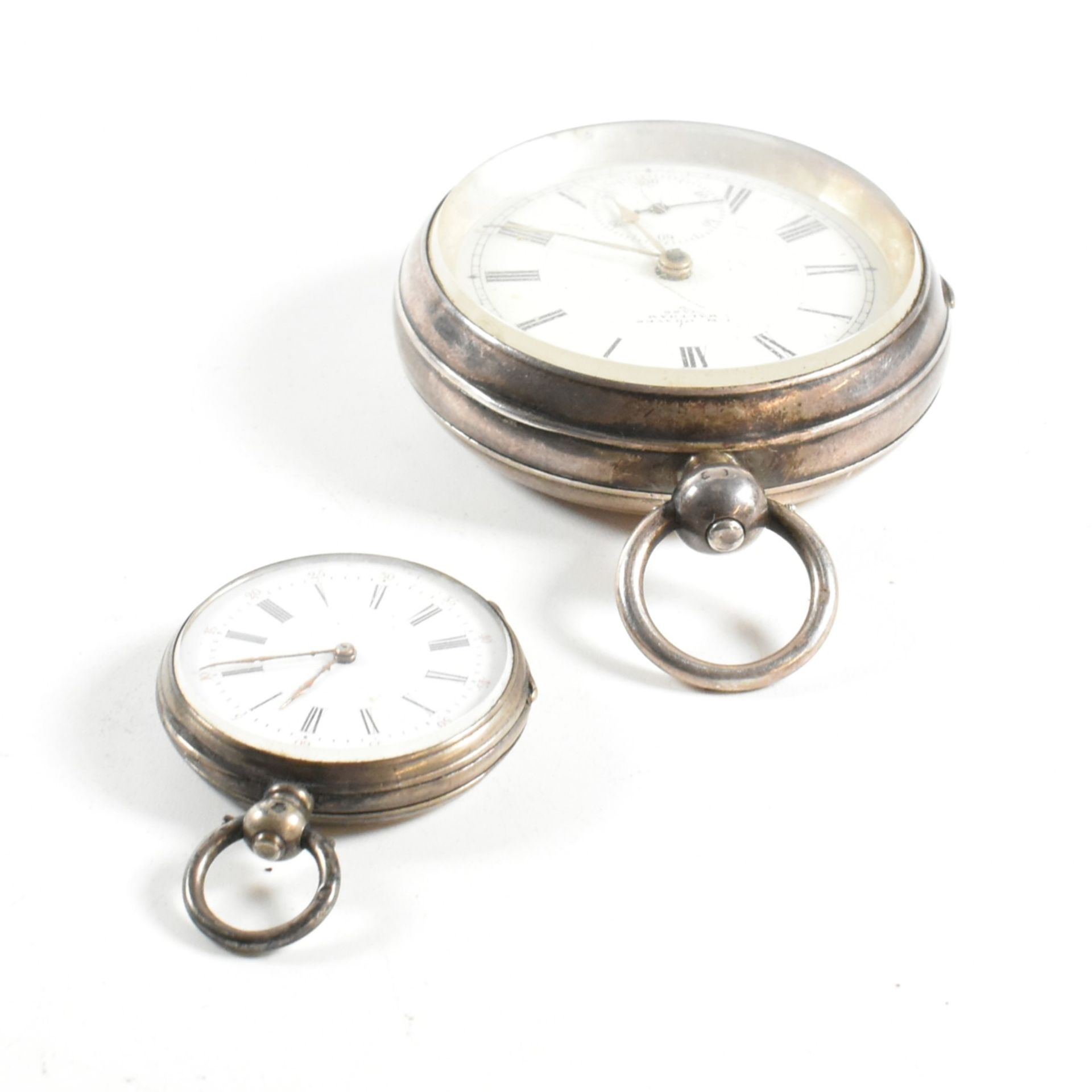 SILVER HALLMARKED POCKET WATCH & A FOB WATCH - Image 7 of 7