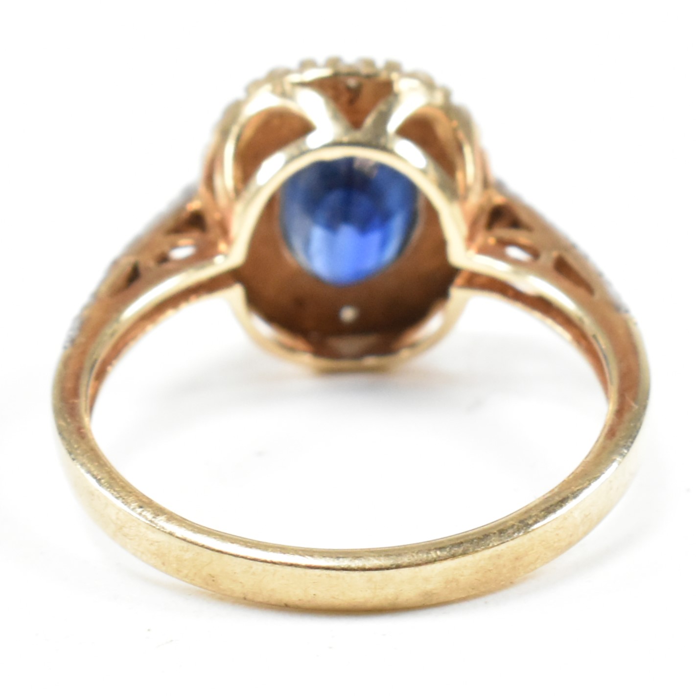 HALLMARKED 9CT GOLD SAPPHIRE & DIAMOND RING - Image 2 of 9