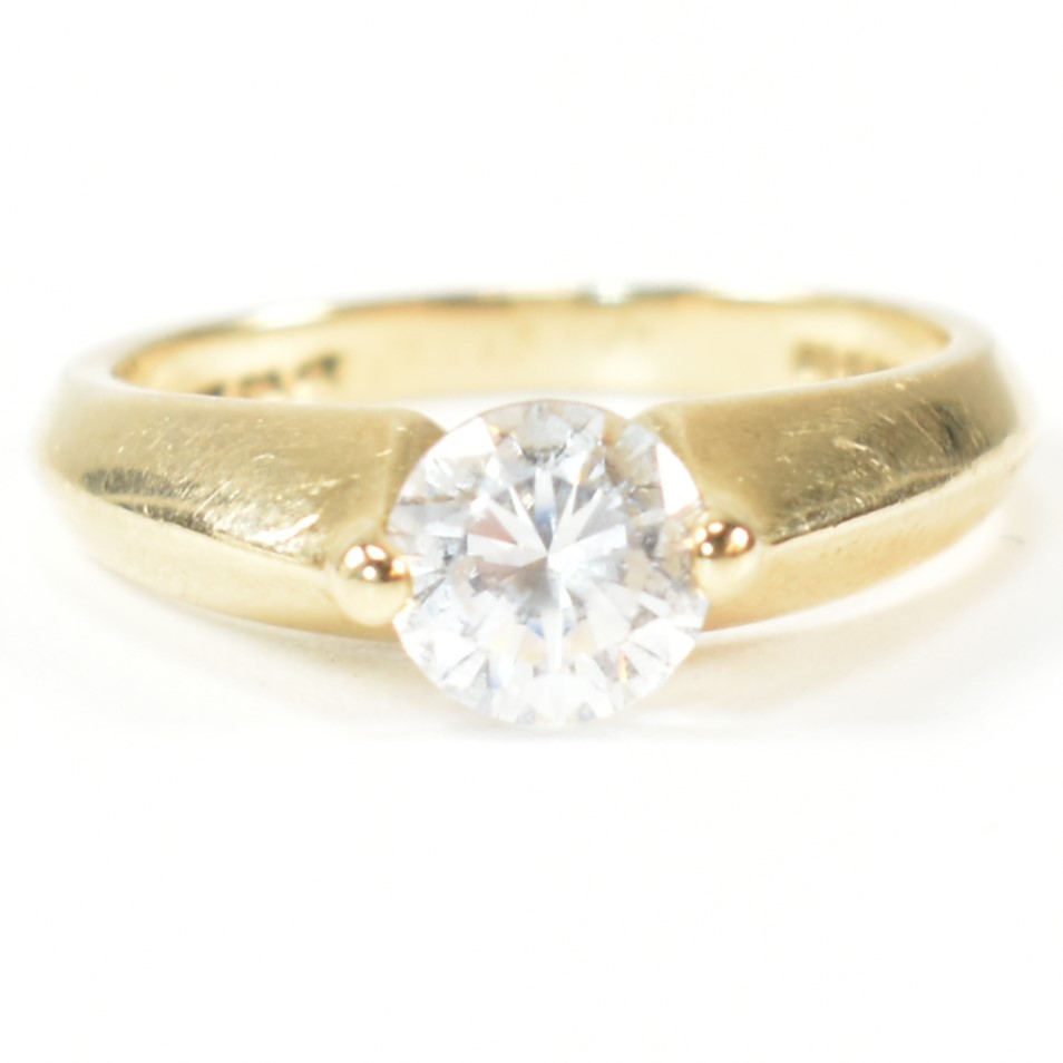 HALLMARKED 14CT GOLD & CZ SOLITAIRE RING