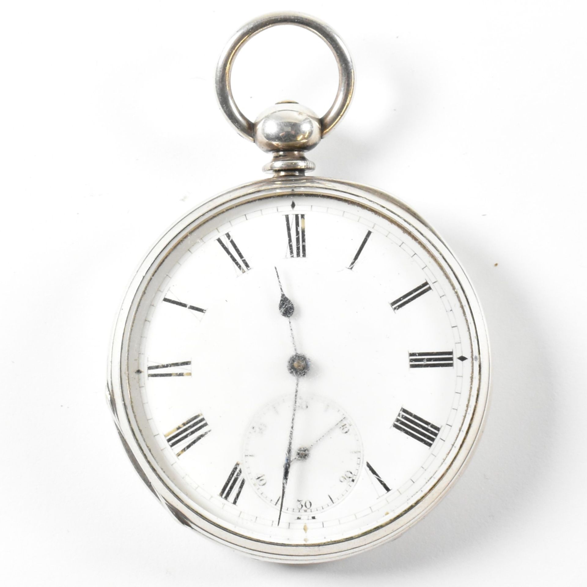 FINE SILVER OPEN FACED KEY WIND POCKET WATCH- BENNETT