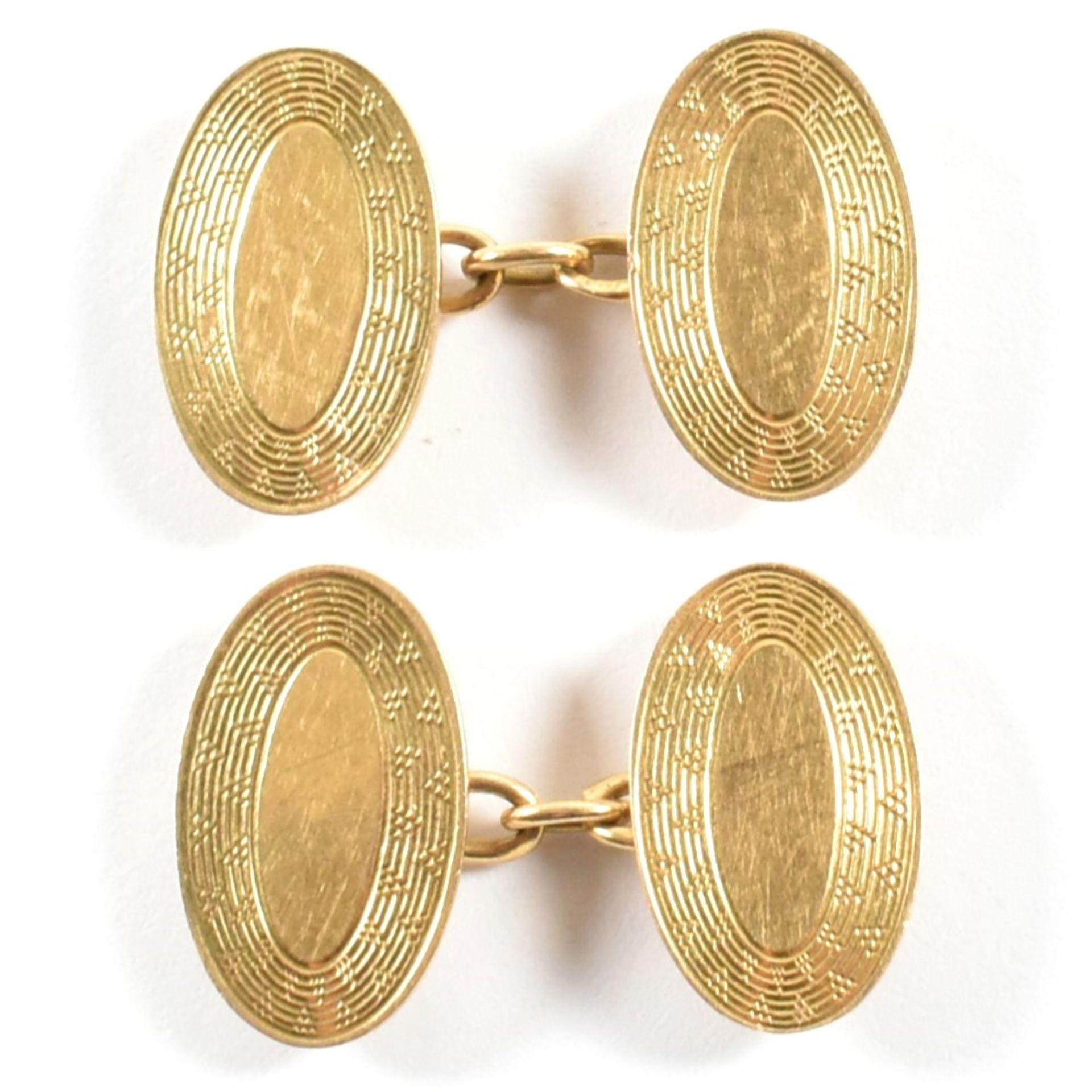 PAIR OF HALLMARKED 18CT GOLD CUFFLINKS