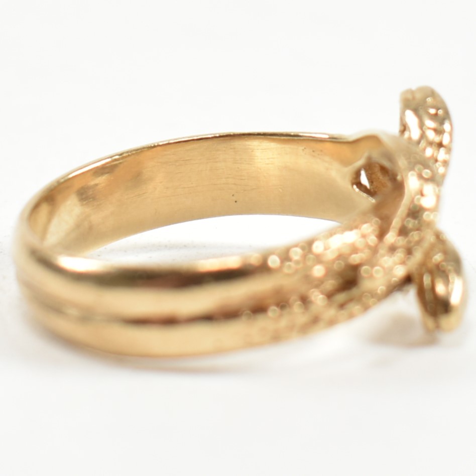 HALLMARKED 9CT GOLD ENTWINED SNAKE RING - Image 4 of 9