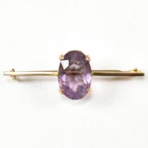 AMETHYST BAR BROOCH PIN