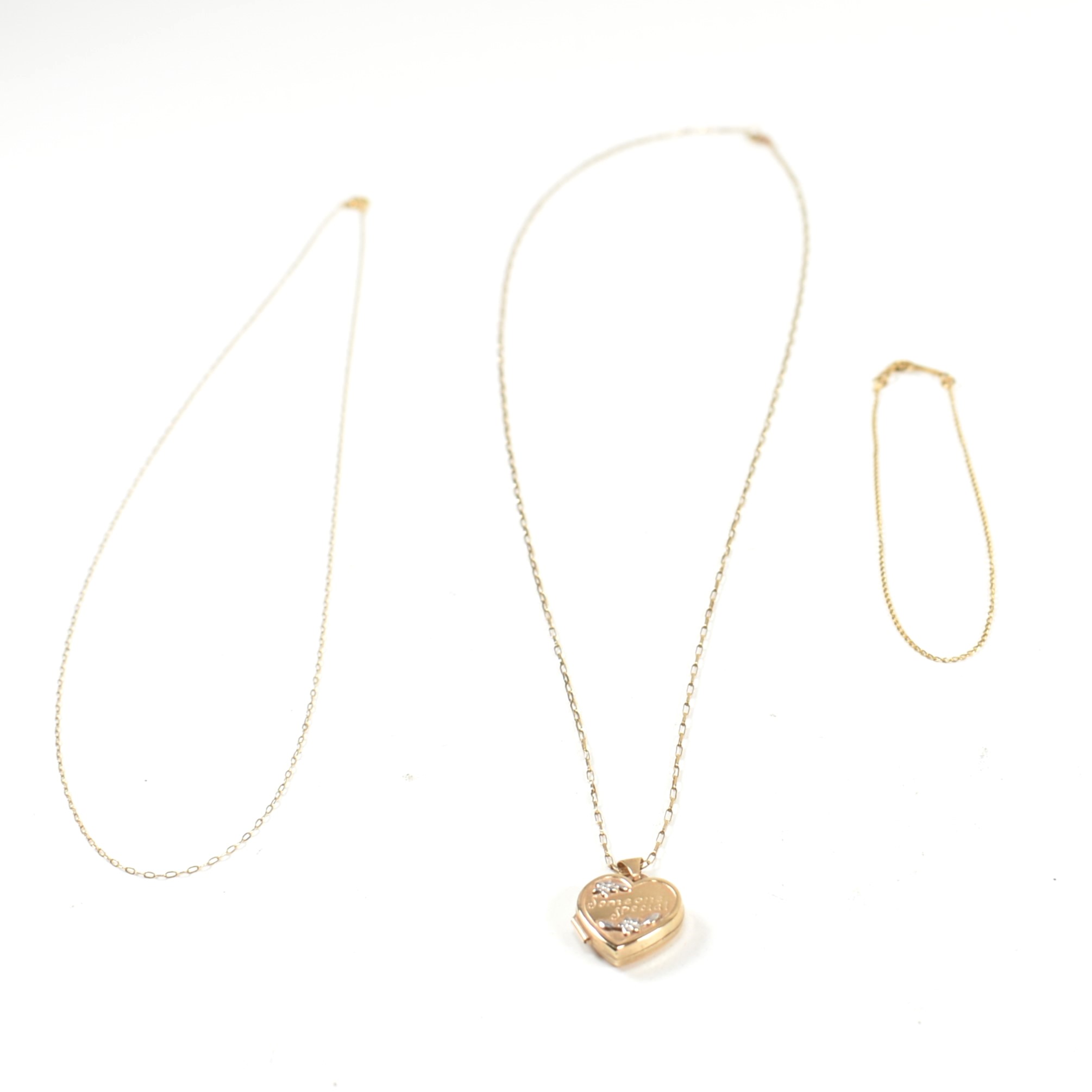 COLLECTION OF 9CT GOLD NECKLACES INCLUDING LOCKET - Image 6 of 6