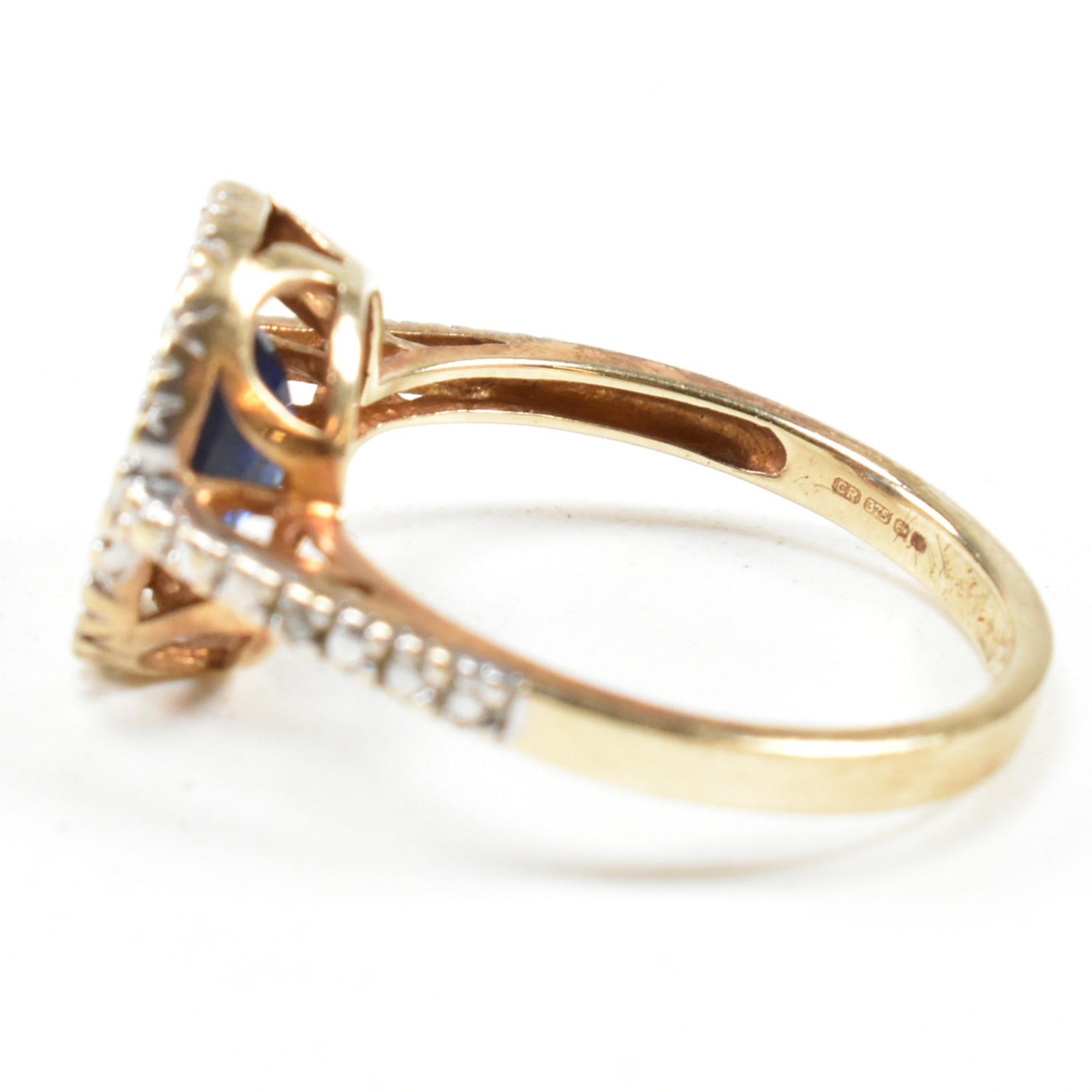 HALLMARKED 9CT GOLD SAPPHIRE & DIAMOND RING - Image 7 of 9
