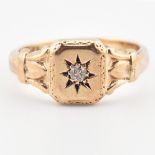 HALLMARKED 9CT GOLD & DIAMOND SIGNET RING